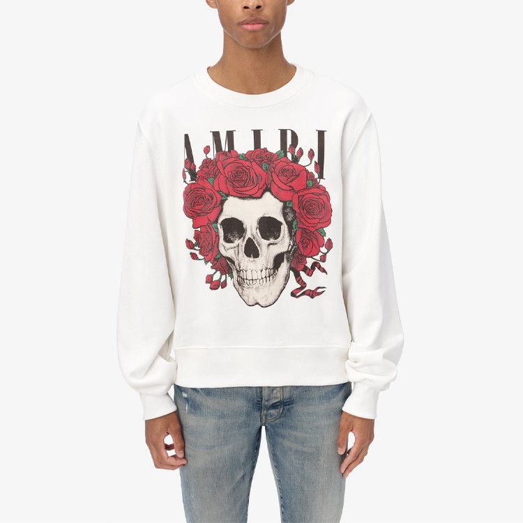 Amiri AMIRI Skull Rose Print Sweatshirt White XS Size US XS / EU 42 / 0 - 9 Thumbnail
