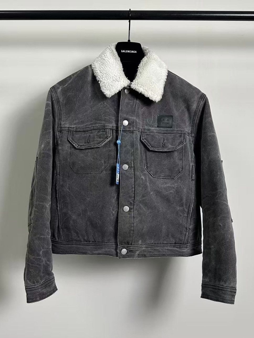 Acne Studios Acne Studios Shearling Collar Denim Jacket Size S Size US S / EU 44-46 / 1 - 6 Thumbnail