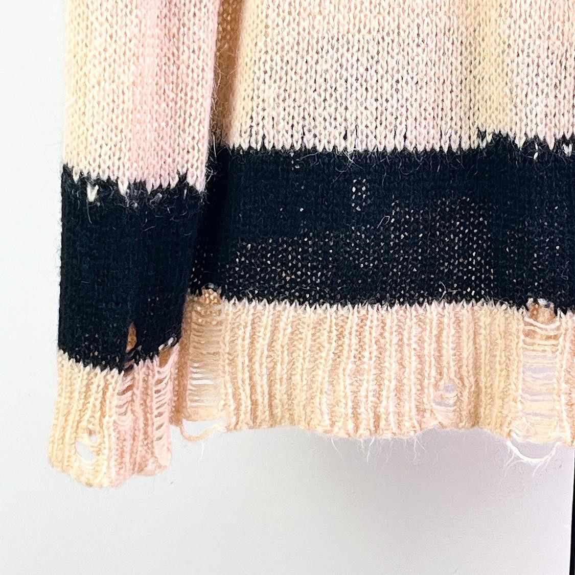 Acne Studios Acne Studios Striped Distressed Mohair Sweater Size M Size M / US 6-8 / IT 42-44 - 6 Thumbnail