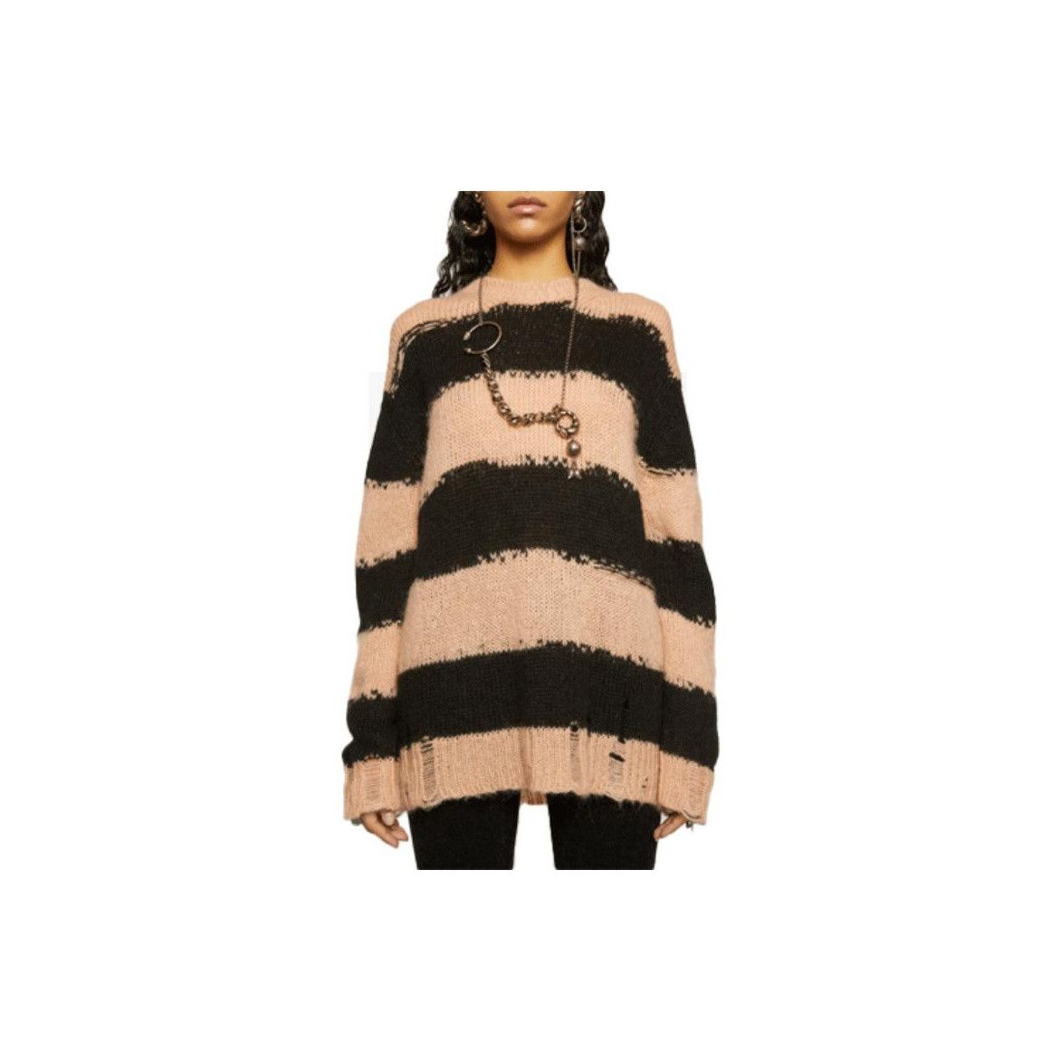 Acne Studios Acne Studios Striped Distressed Mohair Sweater Size M Size M / US 6-8 / IT 42-44 - 7 Thumbnail