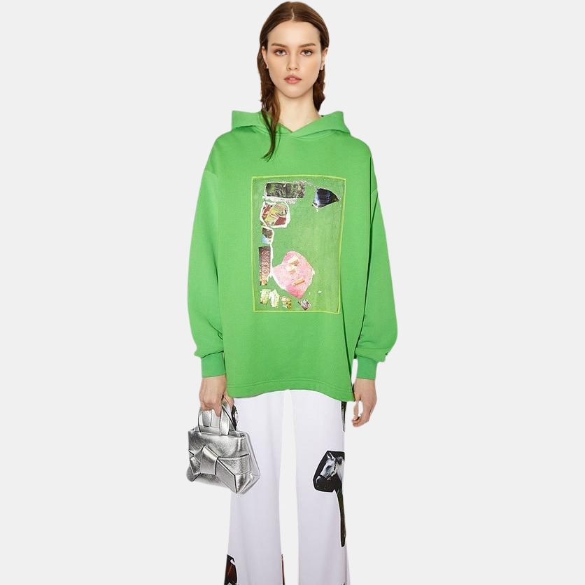 Acne Studios Acne Studios Green Printed Hoodie Size XXS Size XXS / US 00 / IT 34 - 7 Thumbnail