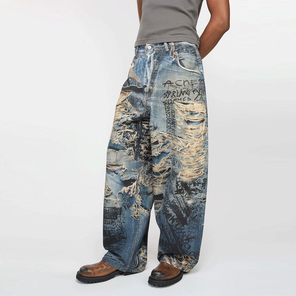 Acne Studios Acne Studios Printed Distressed Denim Jeans Size 28 Size US 28 / EU 44 - 8 Thumbnail