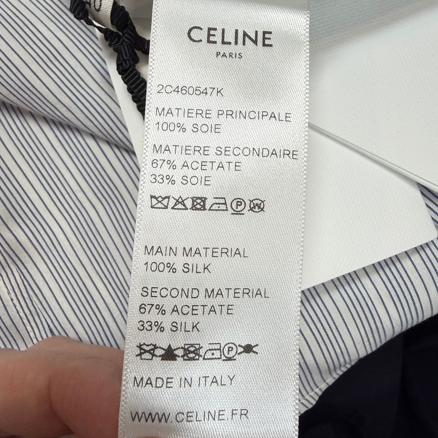 Celine Celine Embroidered Logo Stripe Shirt Size M Size US XXS / EU 40 - 4 Thumbnail