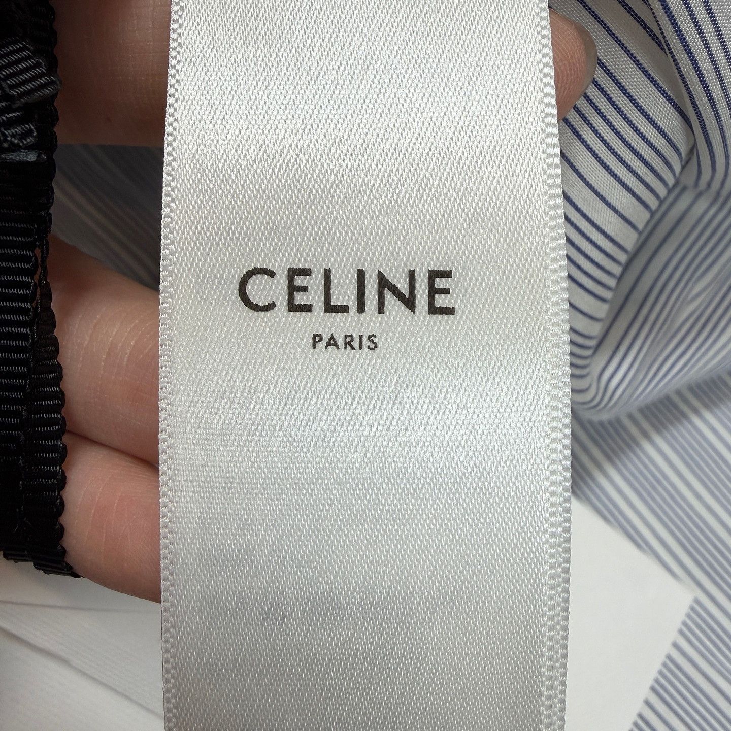 Celine Celine Embroidered Logo Stripe Shirt Size M Size US XXS / EU 40 - 6 Thumbnail