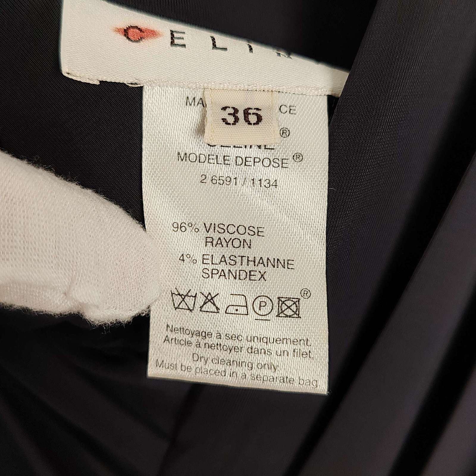 Celine Celine Black Sleeveless V-Neck Mini Dress Size 36 Size XS / US 0-2 / IT 36-38 - 4 Thumbnail