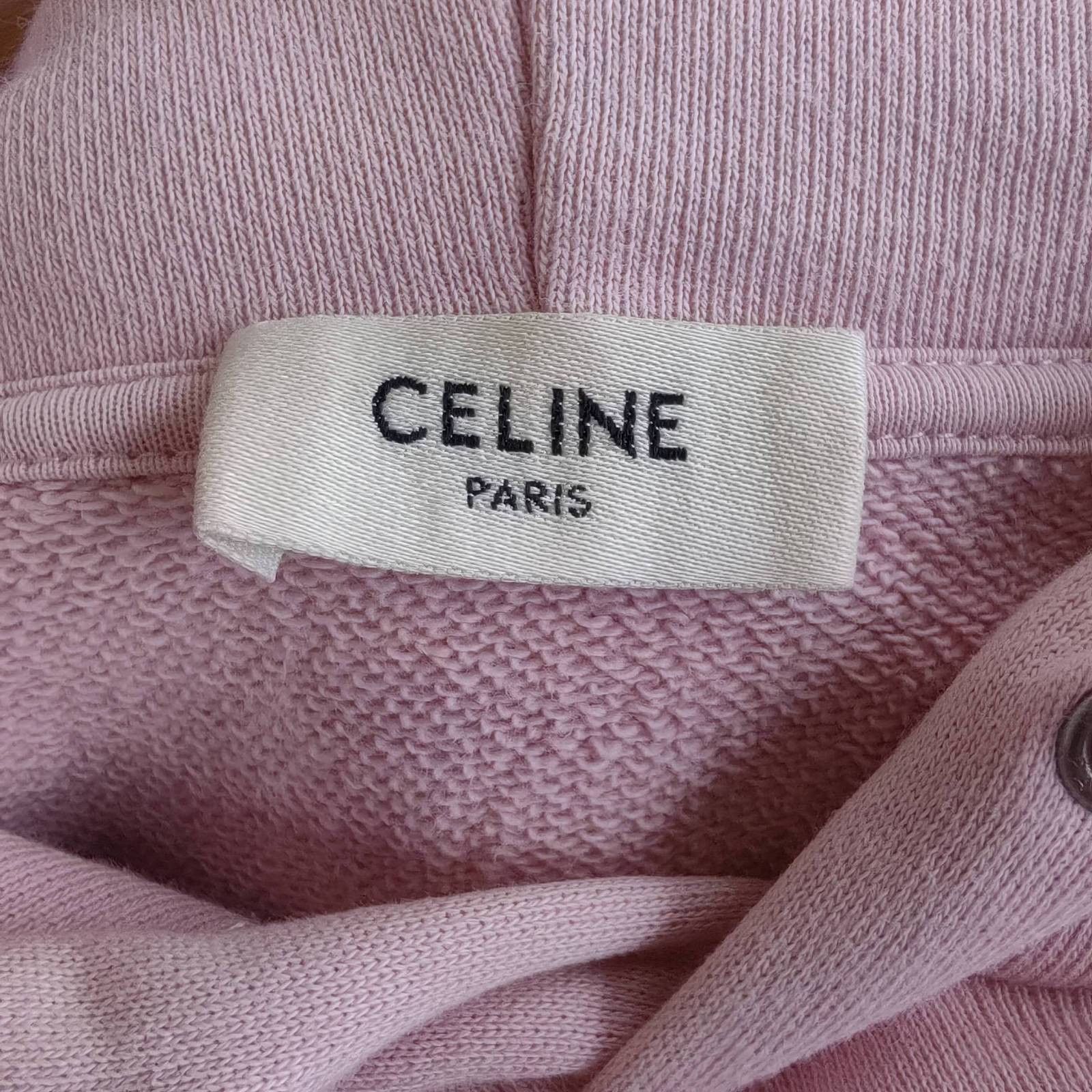 Celine CELINE Logo Print Hoodie Pink XS Size XS / US 0-2 / IT 36-38 - 3 Thumbnail