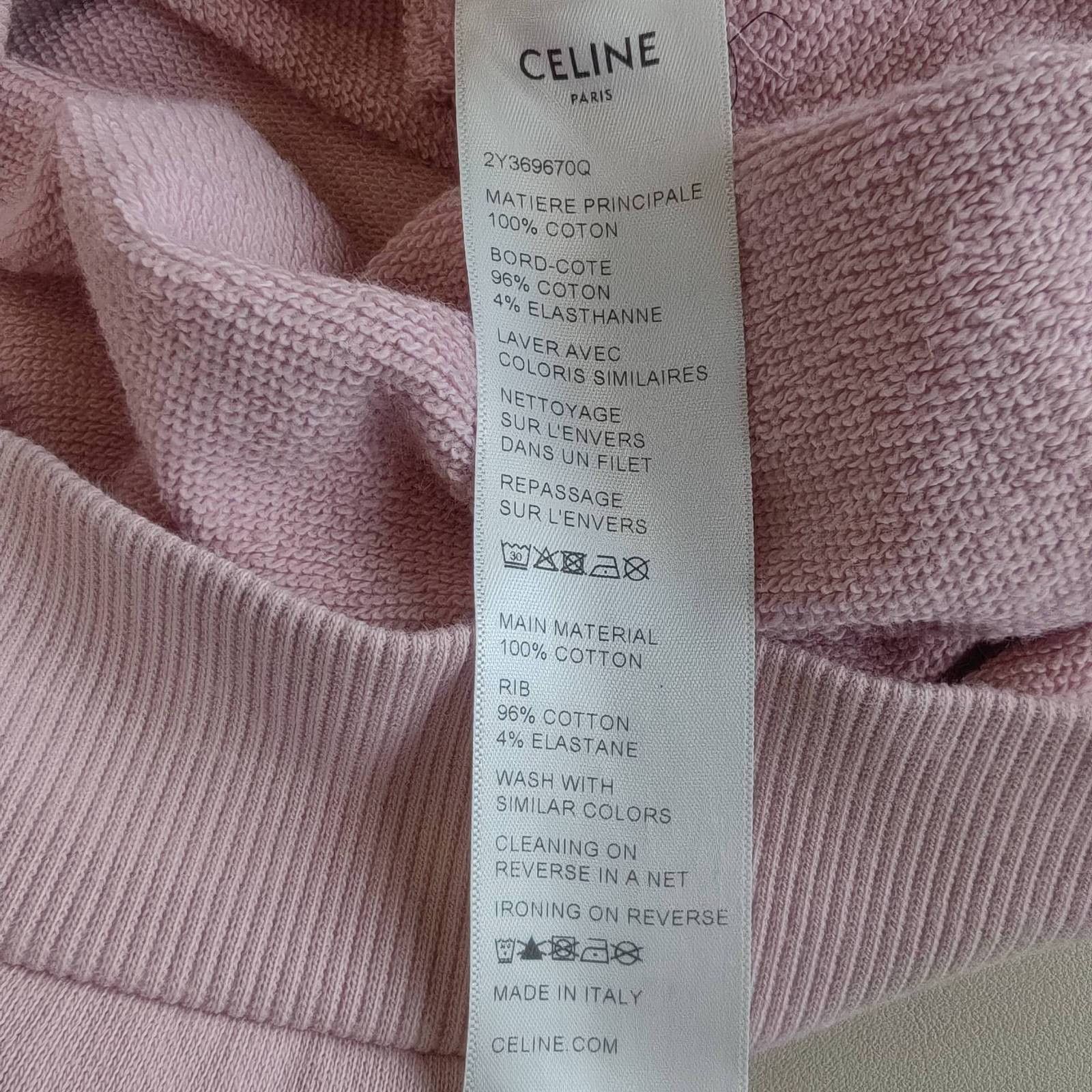 Celine CELINE Logo Print Hoodie Pink XS Size XS / US 0-2 / IT 36-38 - 4 Thumbnail