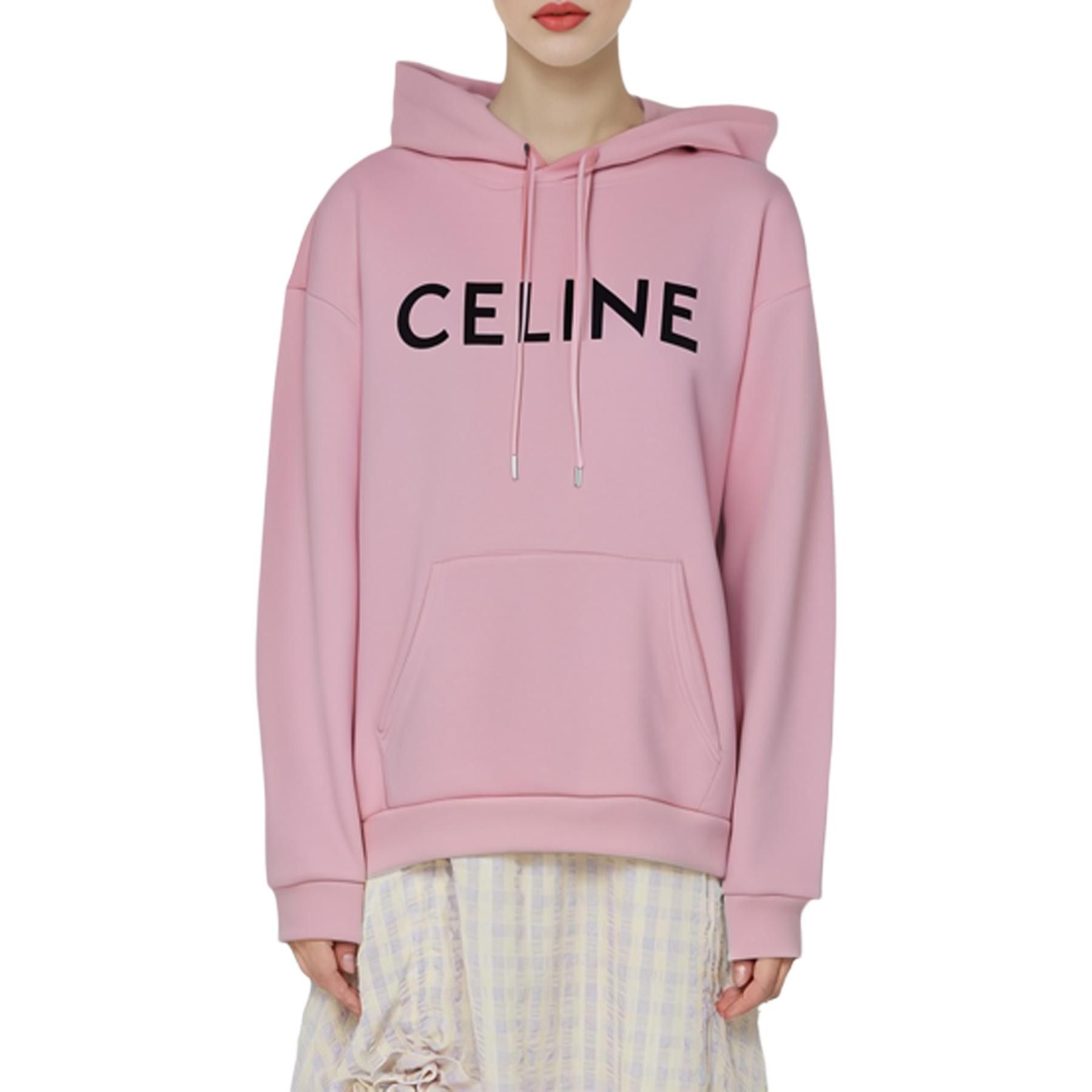 Celine CELINE Logo Print Hoodie Pink XS Size XS / US 0-2 / IT 36-38 - 7 Thumbnail