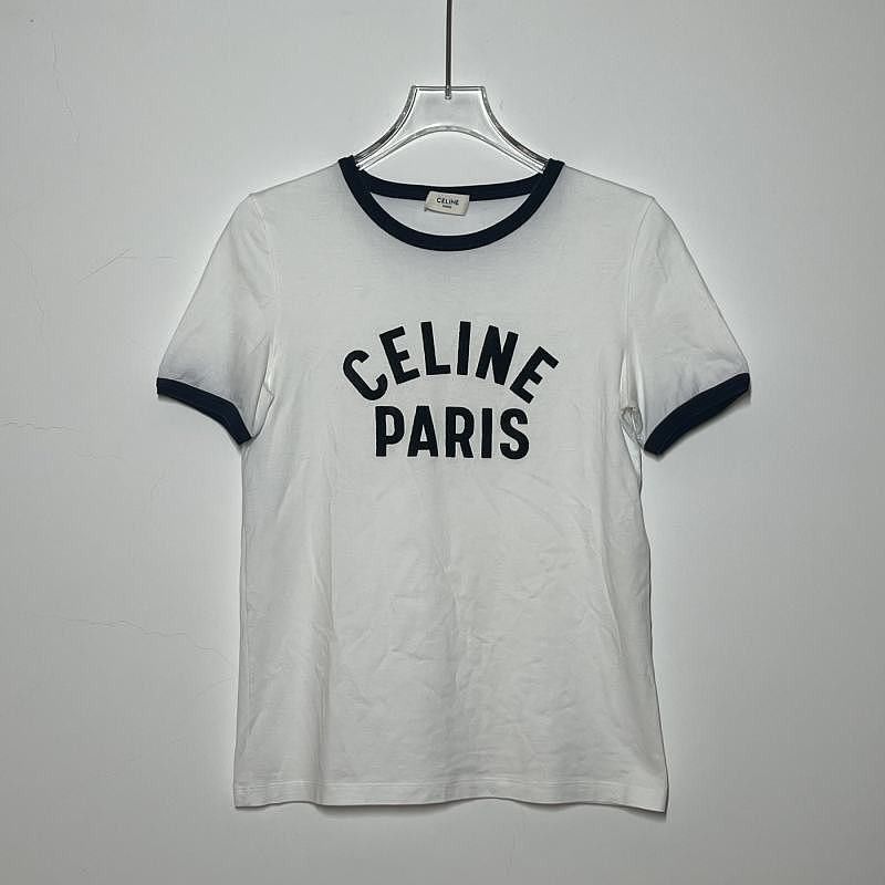 Celine Celine Logo Print Ringer T-Shirt Size XS Size XS / US 0-2 / IT 36-38 - 6 Thumbnail