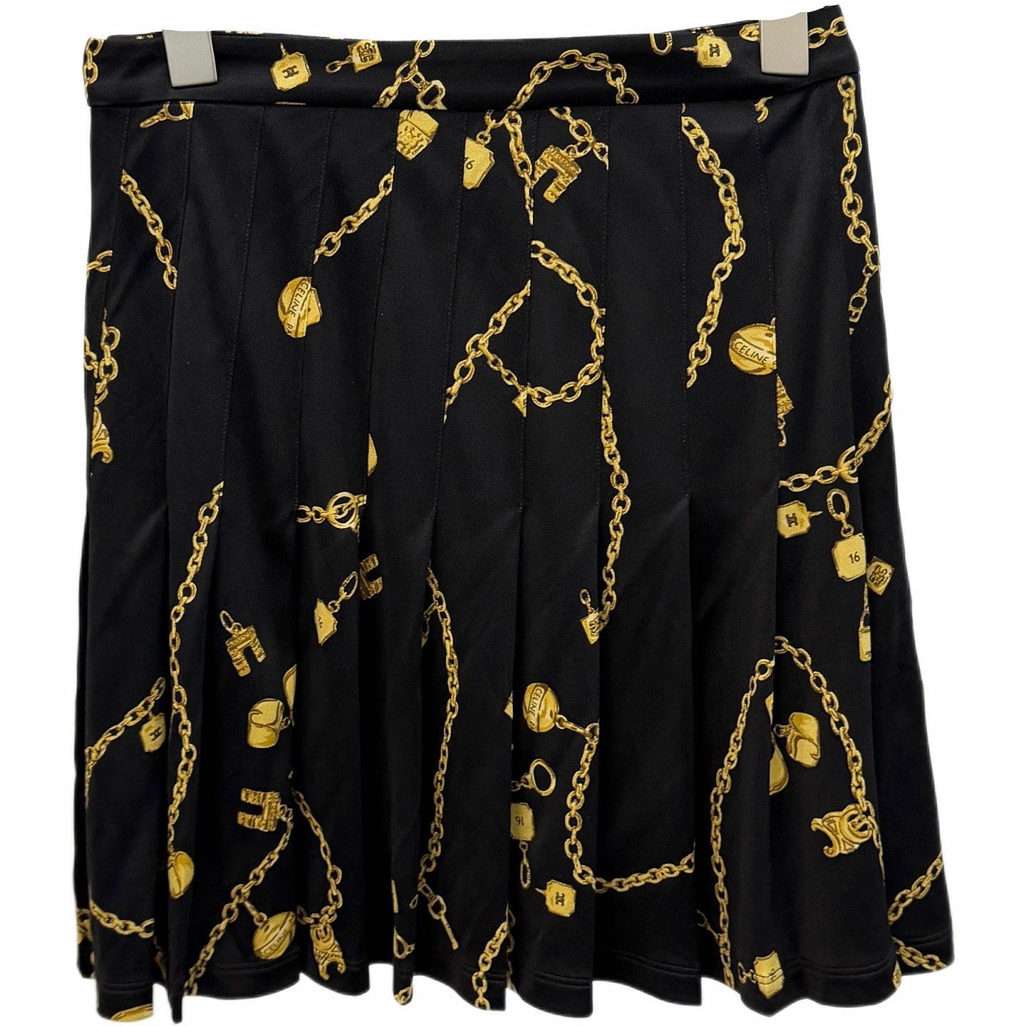 Celine Celine Chain Print Silk Pleated Mini Skirt Size 36 Size 26" / US 2 / IT 38 - 2 Thumbnail