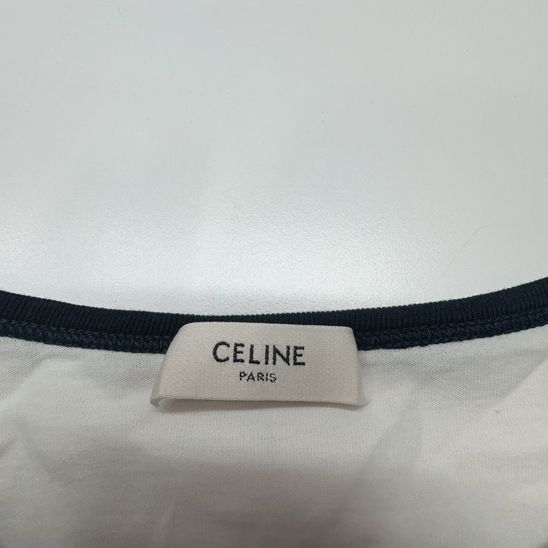 Celine Celine Triomphe Logo Ringer T-Shirt Size M Size M / US 6-8 / IT 42-44 - 3 Thumbnail