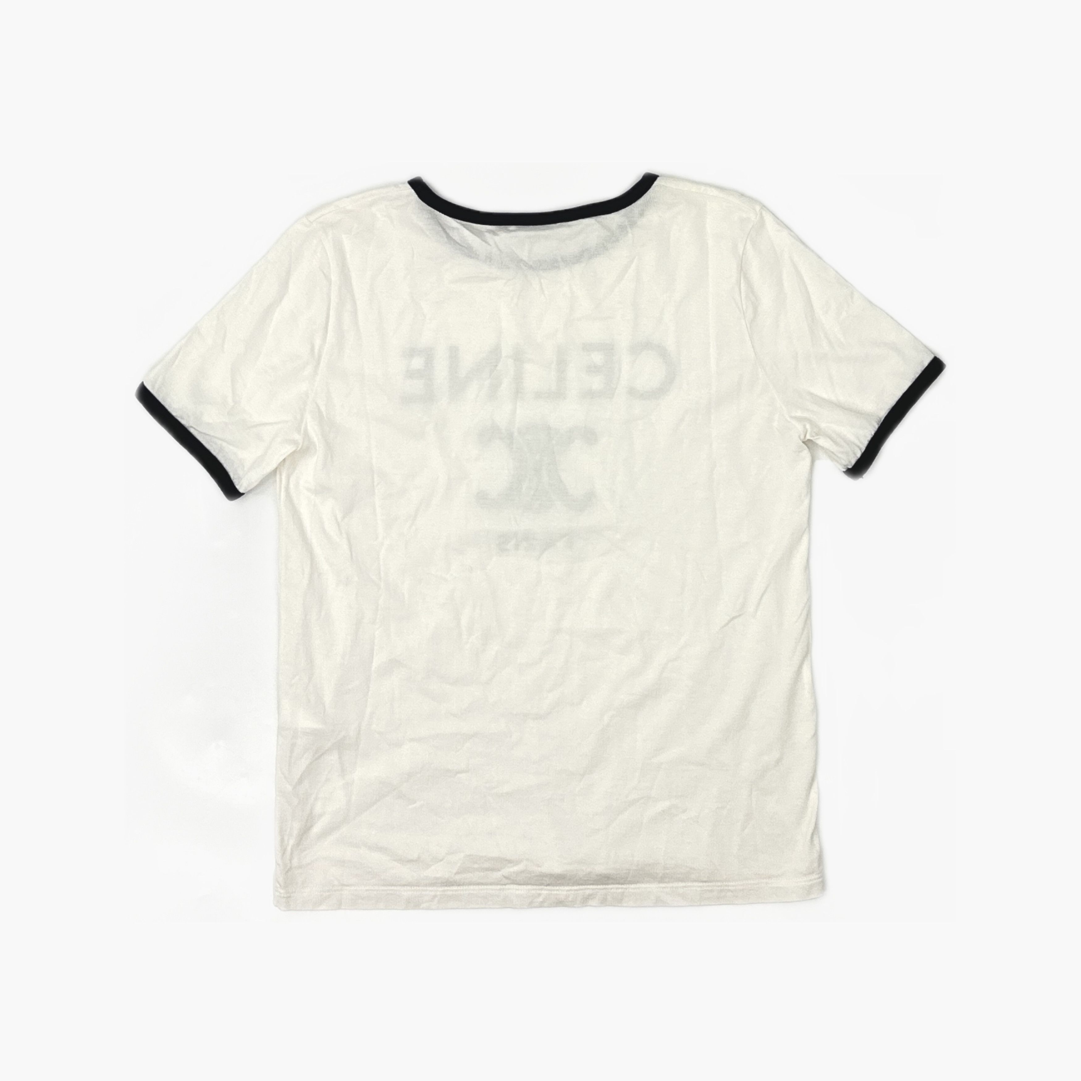 Celine Celine Triomphe Logo Ringer T-Shirt Size M Size M / US 6-8 / IT 42-44 - 2 Thumbnail