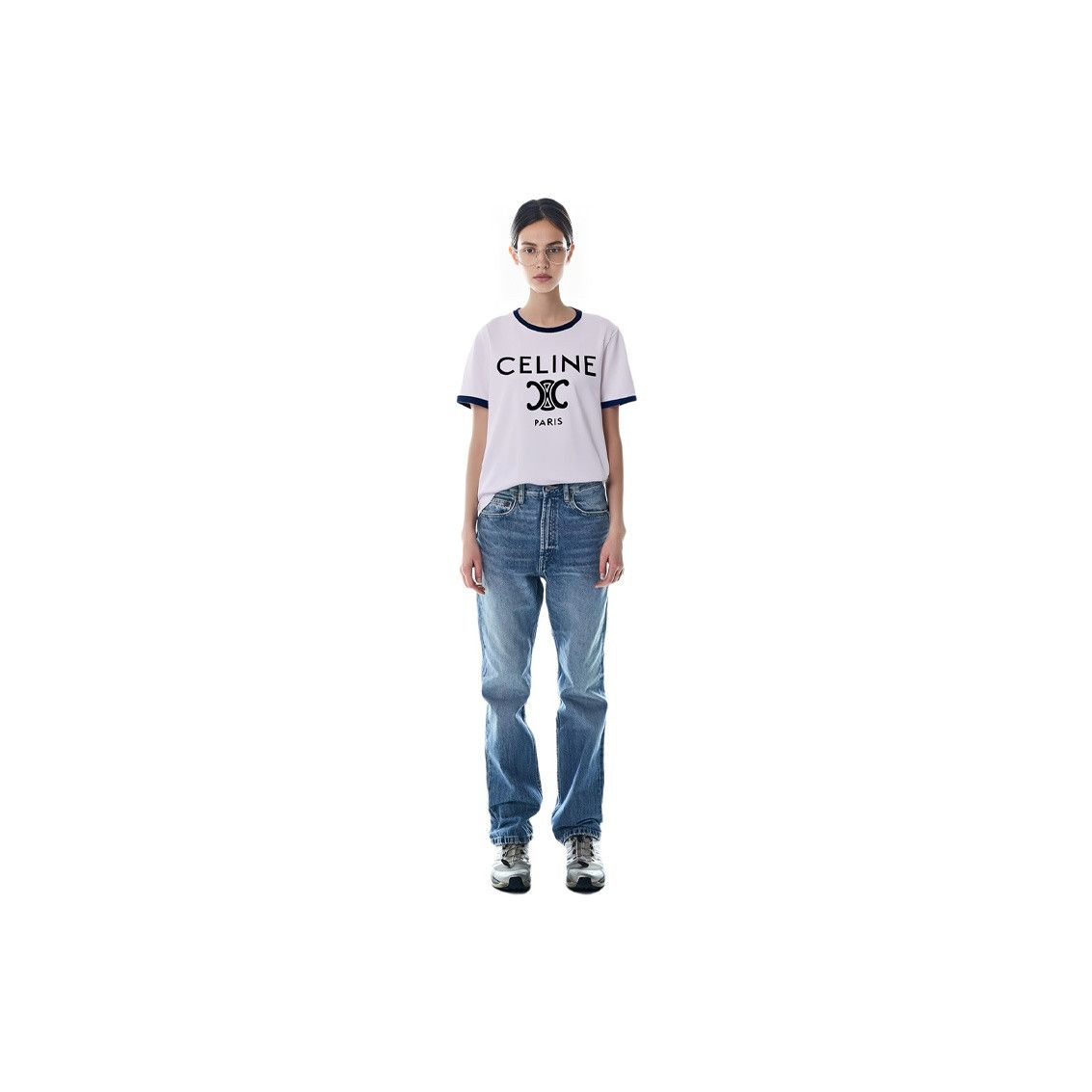 Celine Celine Triomphe Logo Ringer T-Shirt Size M Size M / US 6-8 / IT 42-44 - 9 Thumbnail