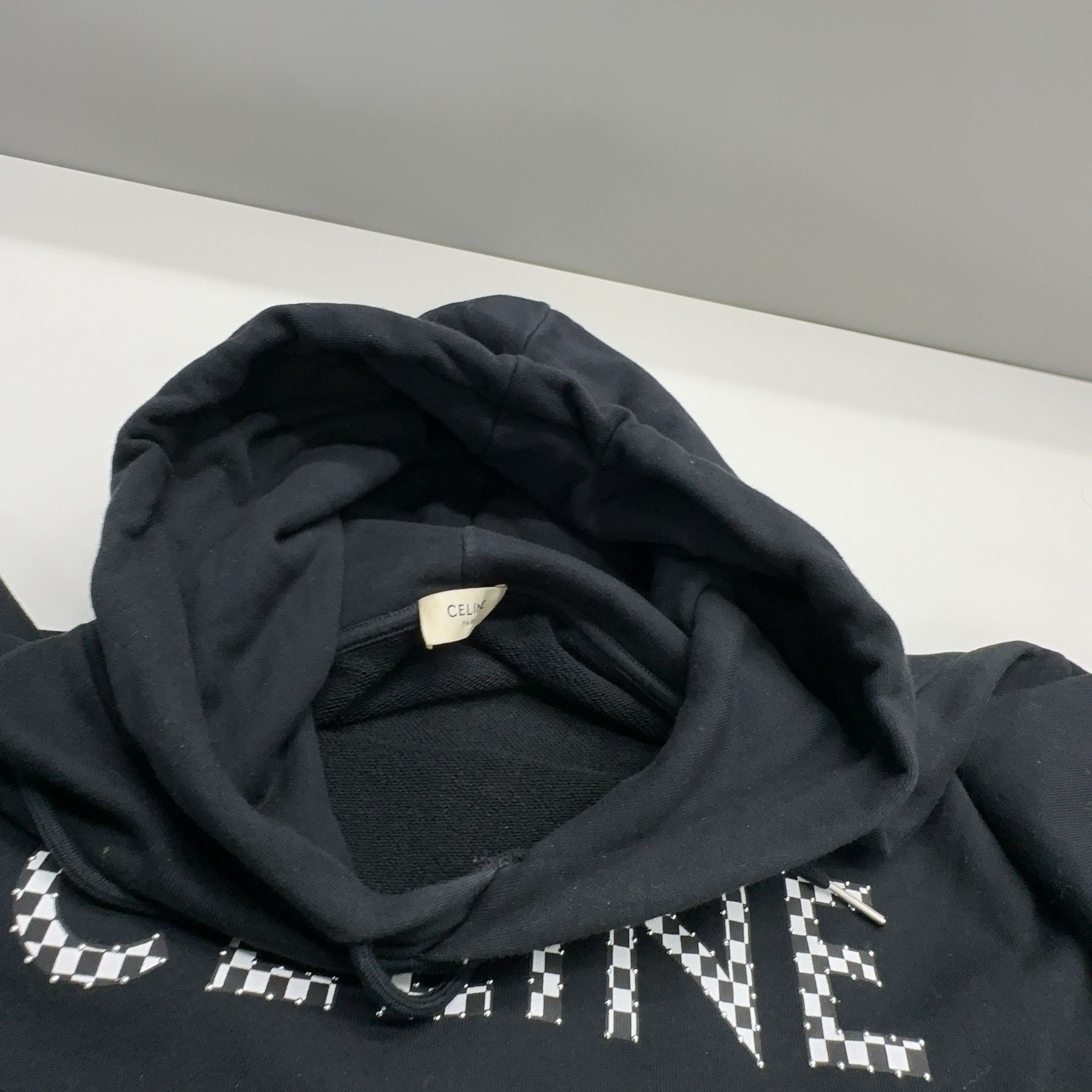 Celine Celine Checkered Logo Hoodie Size M Size US M / EU 48-50 / 2 - 6 Thumbnail