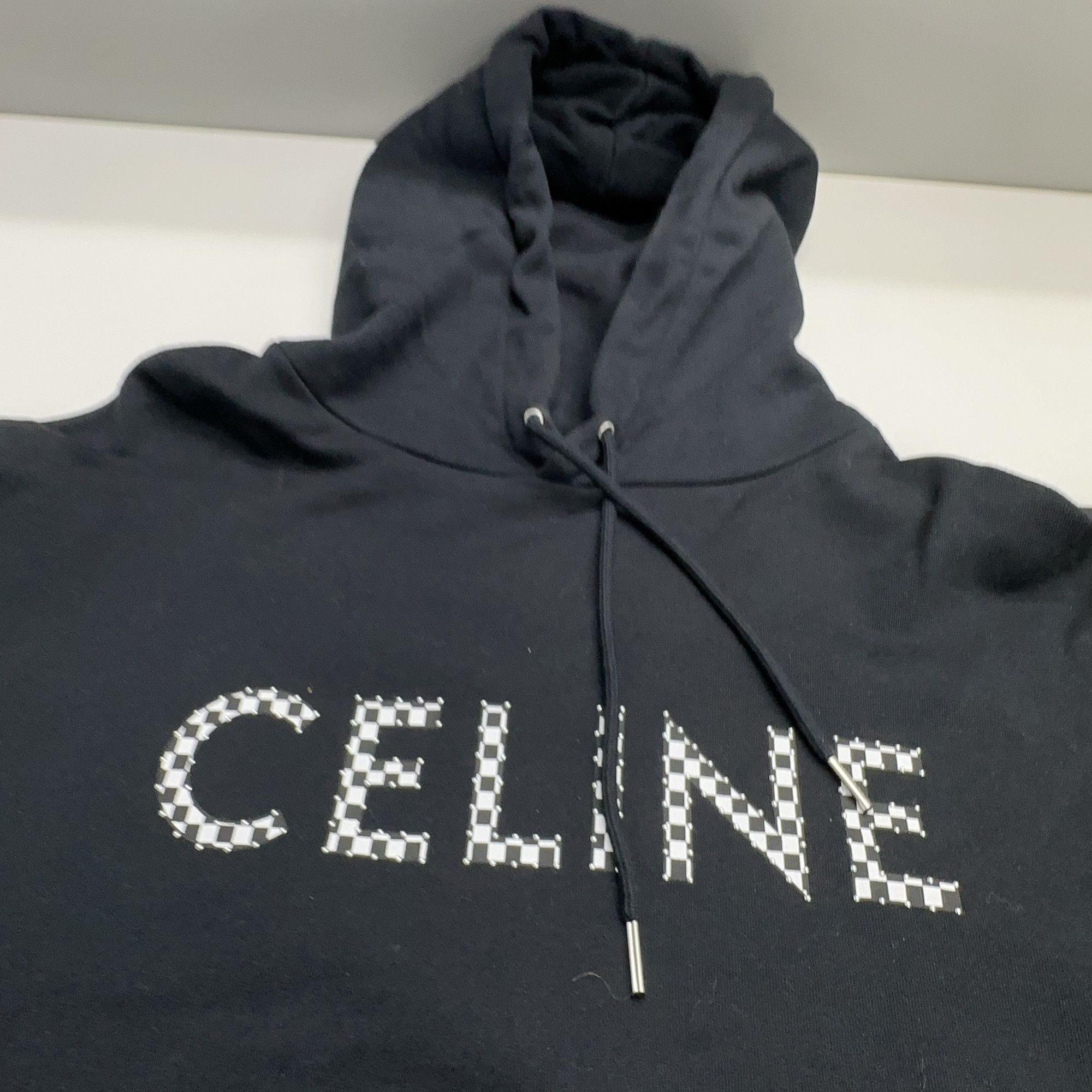 Celine Celine Checkered Logo Hoodie Size M Size US M / EU 48-50 / 2 - 7 Thumbnail