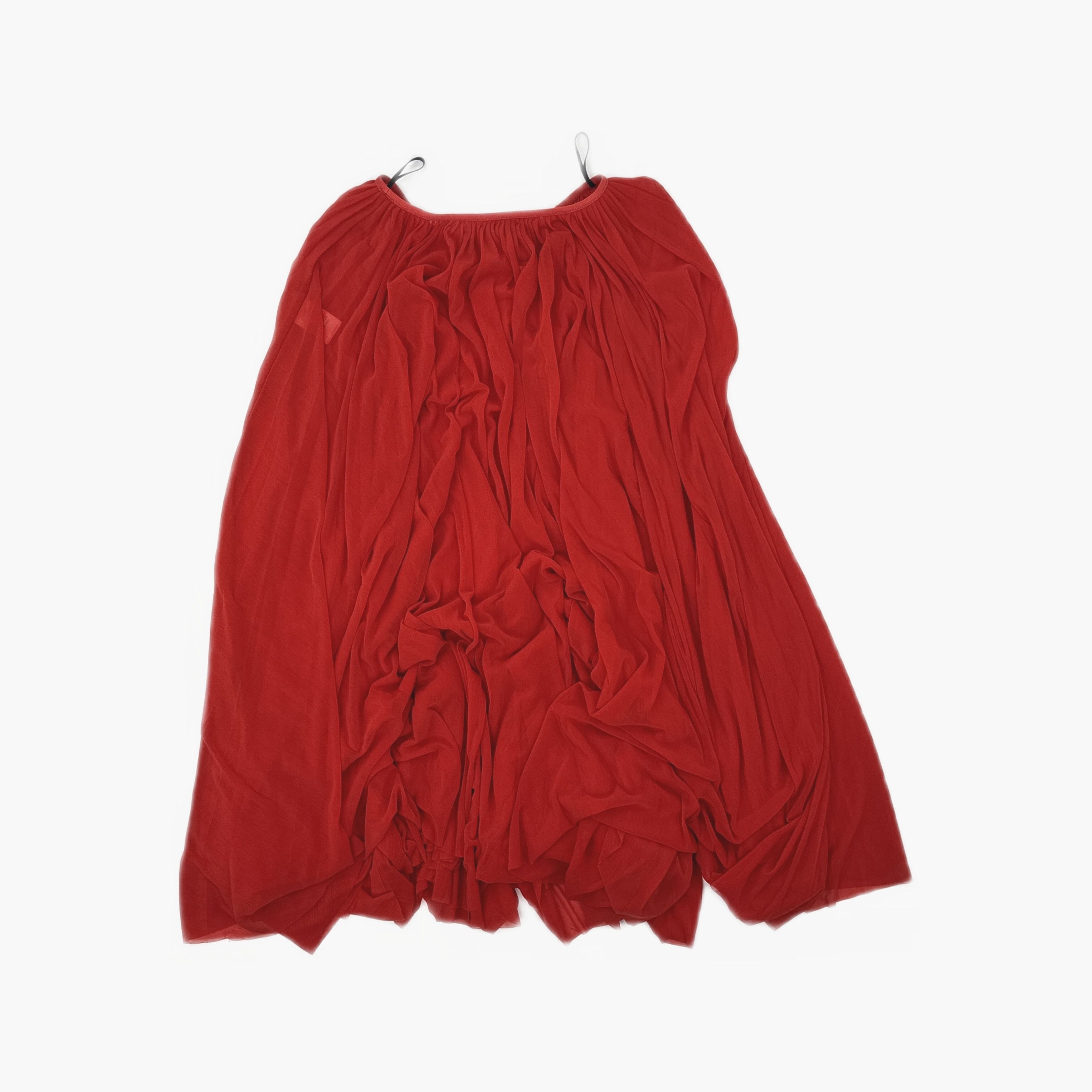 Celine Celine Red Pleated Midi Skirt Size 34 Size 25" / US 0 / IT 36 - 2 Thumbnail
