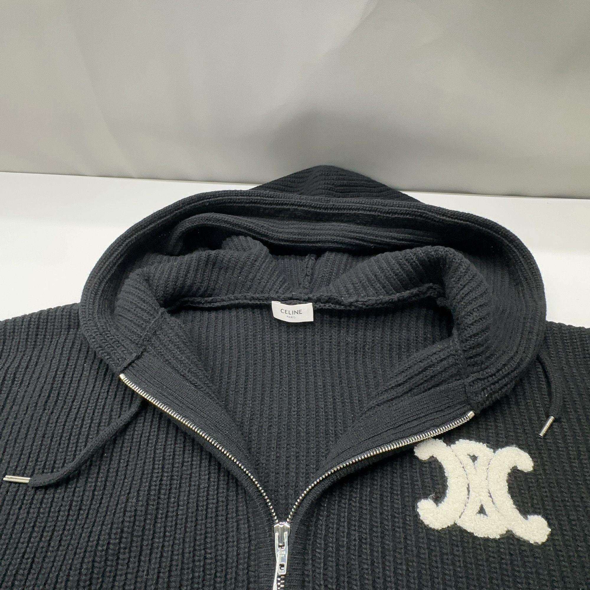 Celine Celine Triomphe Embroidered Zip Hoodie Size L Size US L / EU 52-54 / 3 - 8 Thumbnail