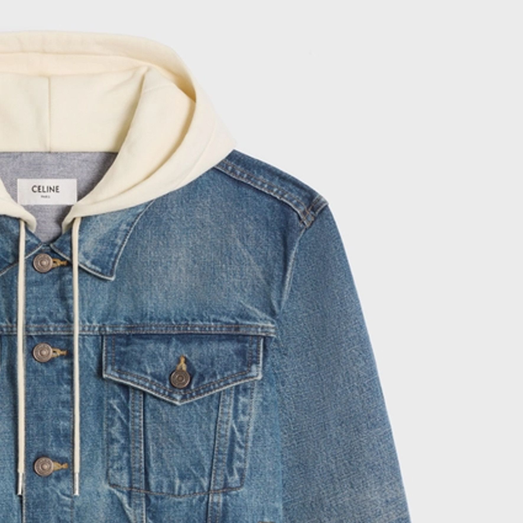 Celine Celine Hooded Denim Jacket Size S Size US S / EU 44-46 / 1 - 6 Thumbnail