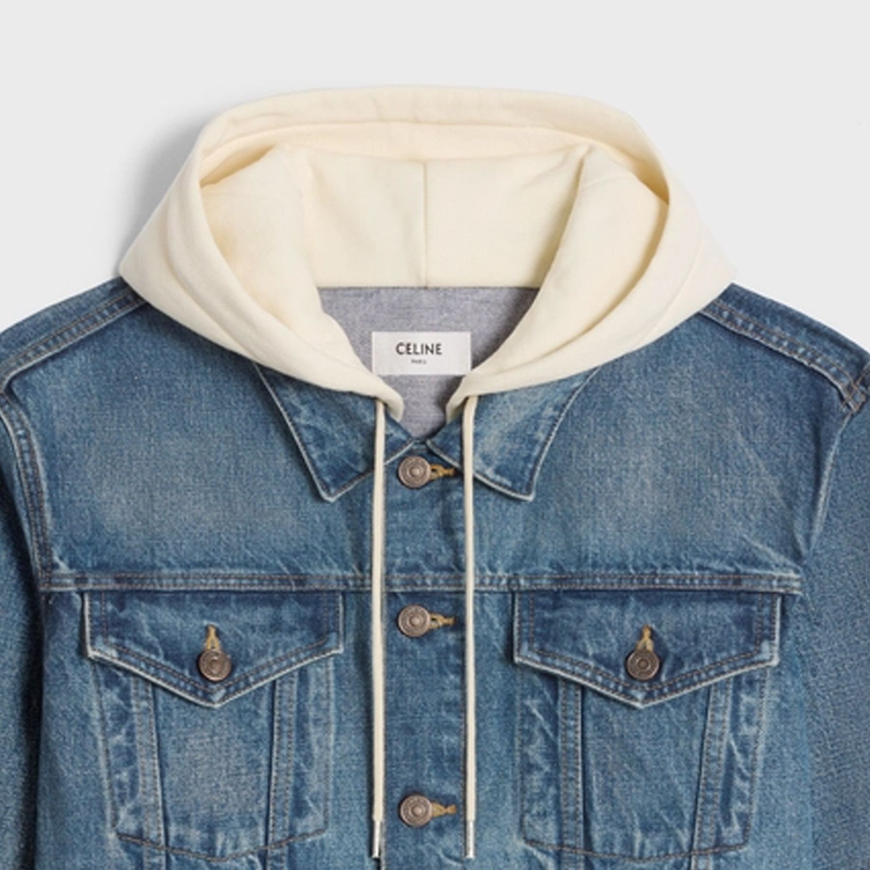 Celine Celine Hooded Denim Jacket Size S Size US S / EU 44-46 / 1 - 5 Thumbnail