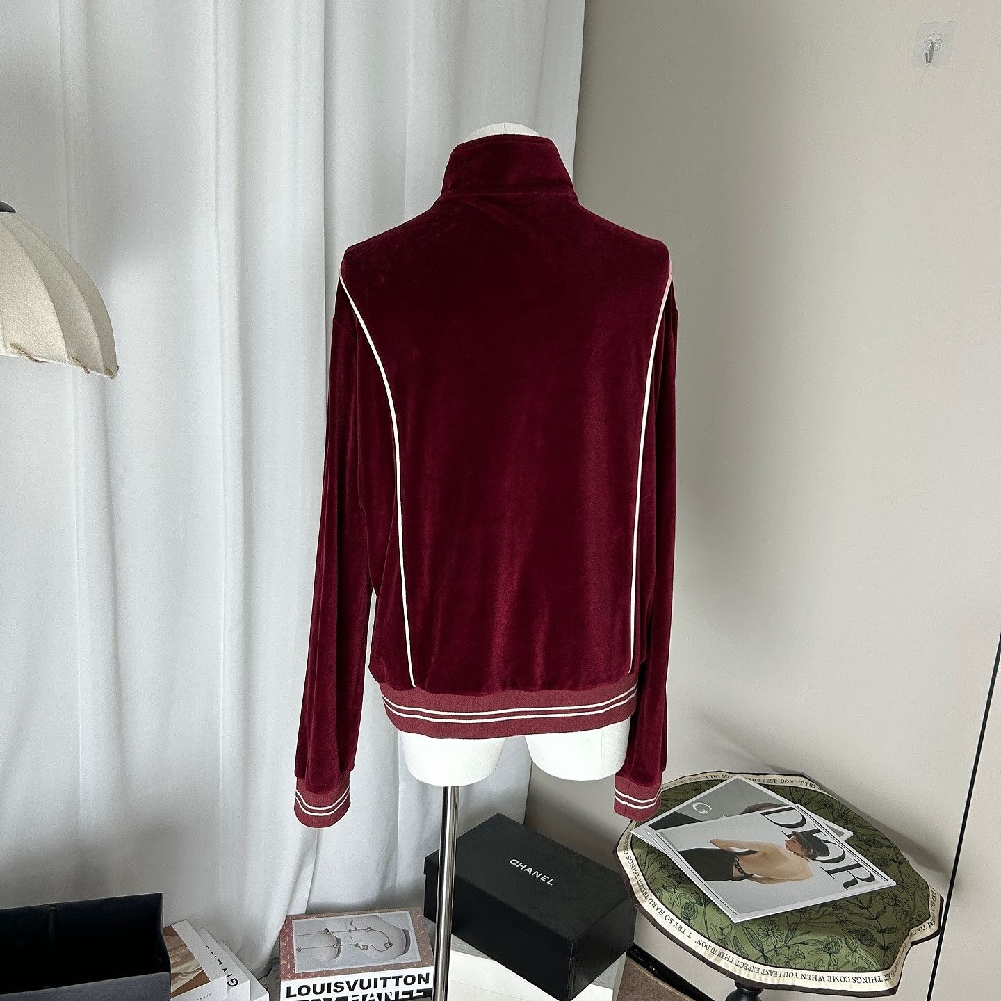 Celine Celine Velvet Triomphe Track Jacket Size M Size M / US 6-8 / IT 42-44 - 2 Thumbnail