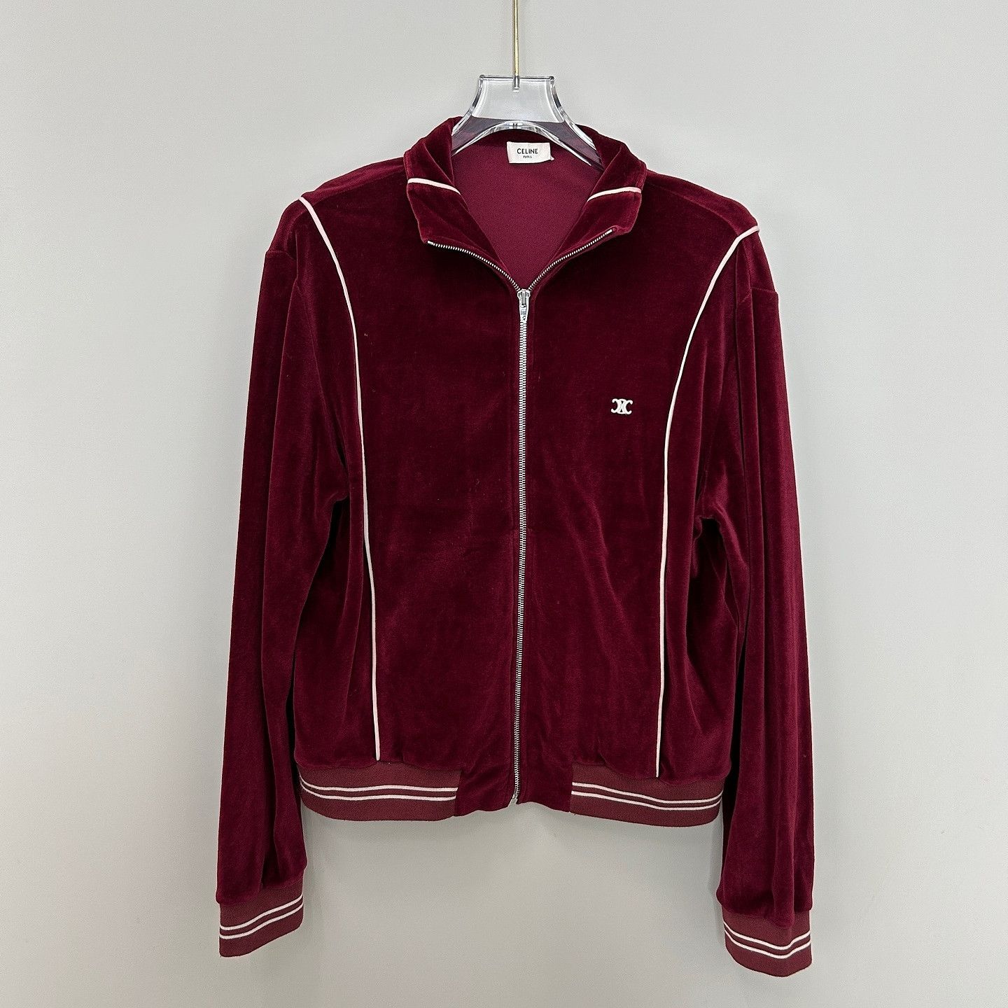 Celine Celine Velvet Triomphe Track Jacket Size M Size M / US 6-8 / IT 42-44 - 5 Thumbnail
