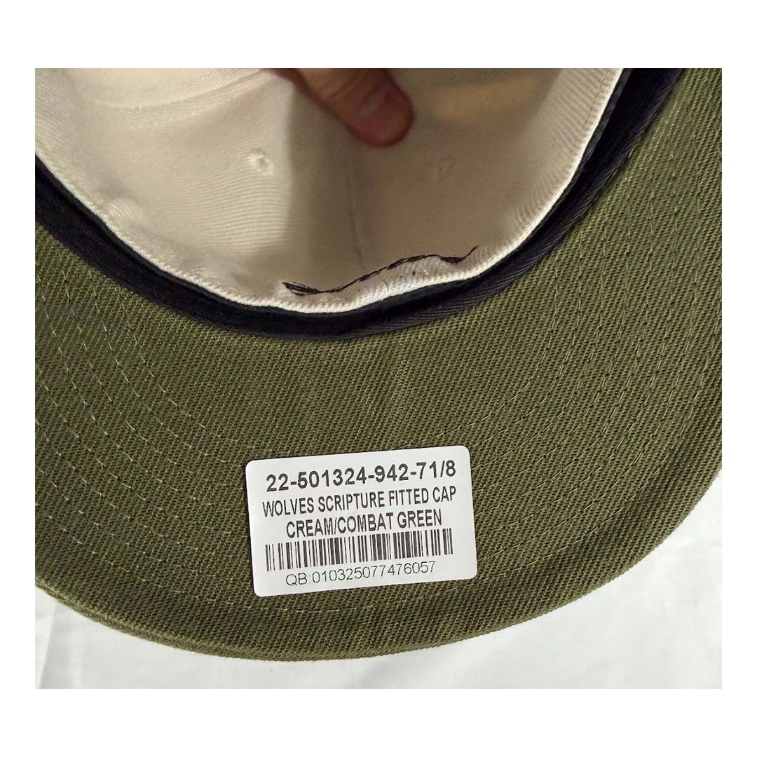 Darc Sport Darcsport Wolves Scripture Fitted Hat Cream Combat Green Size ONE SIZE - 4 Thumbnail