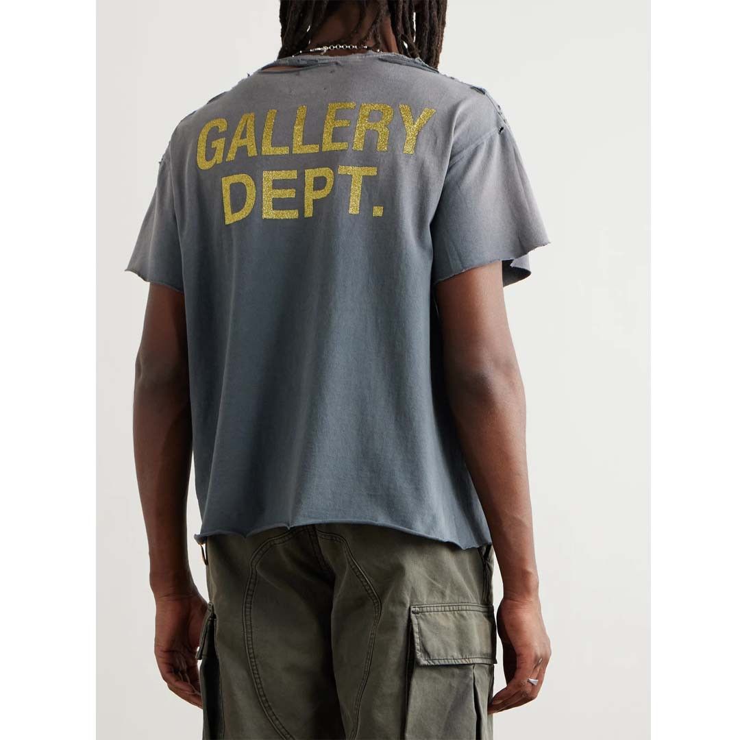Gallery Dept. Distressed Glitter Cotton Jersey Tee Grey Size US S / EU 44-46 / 1 - 2 Thumbnail
