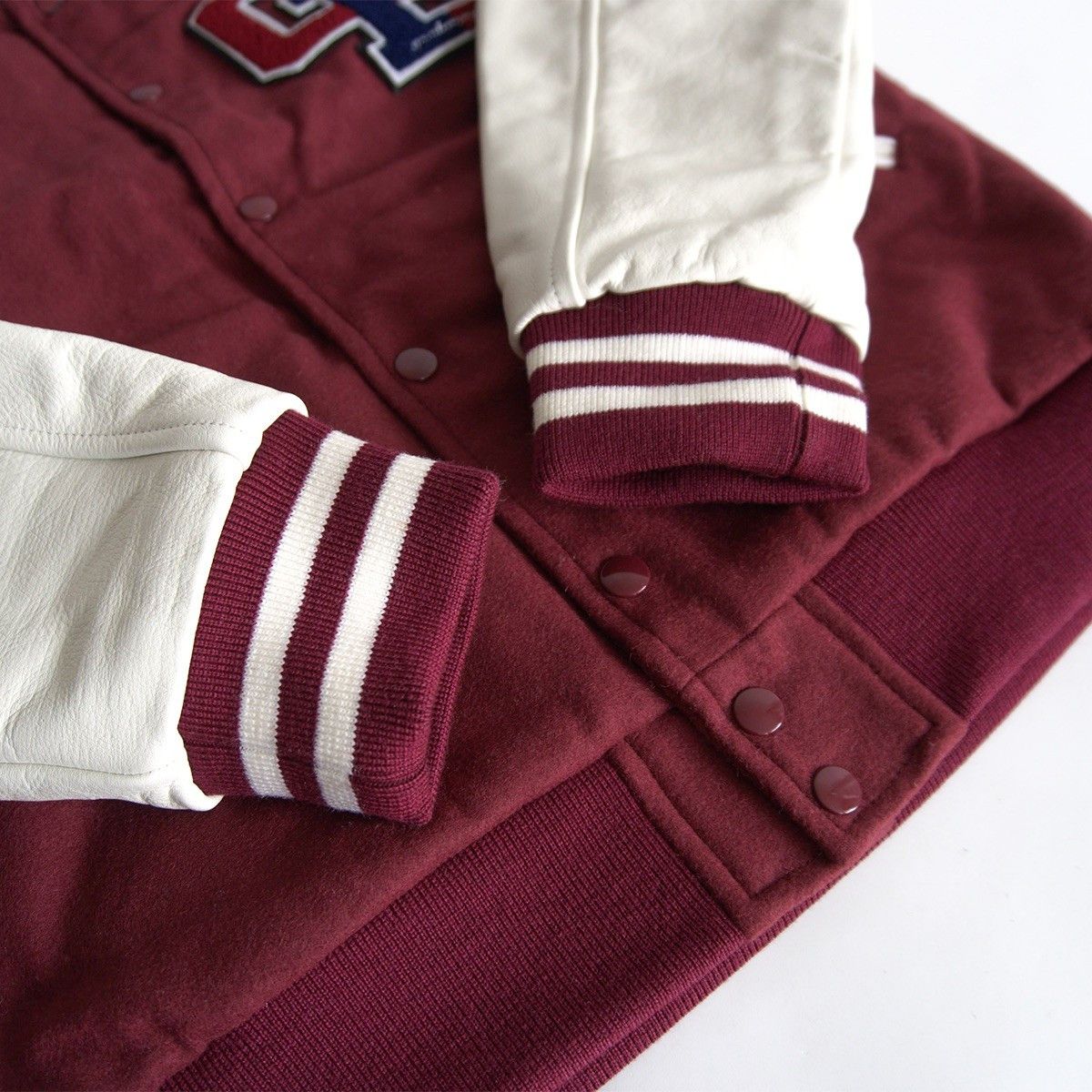 GOODENOUGH GOODENOUGH Leather Sleeve Varsity Jacket Size L Size US L / EU 52-54 / 3 - 7 Thumbnail
