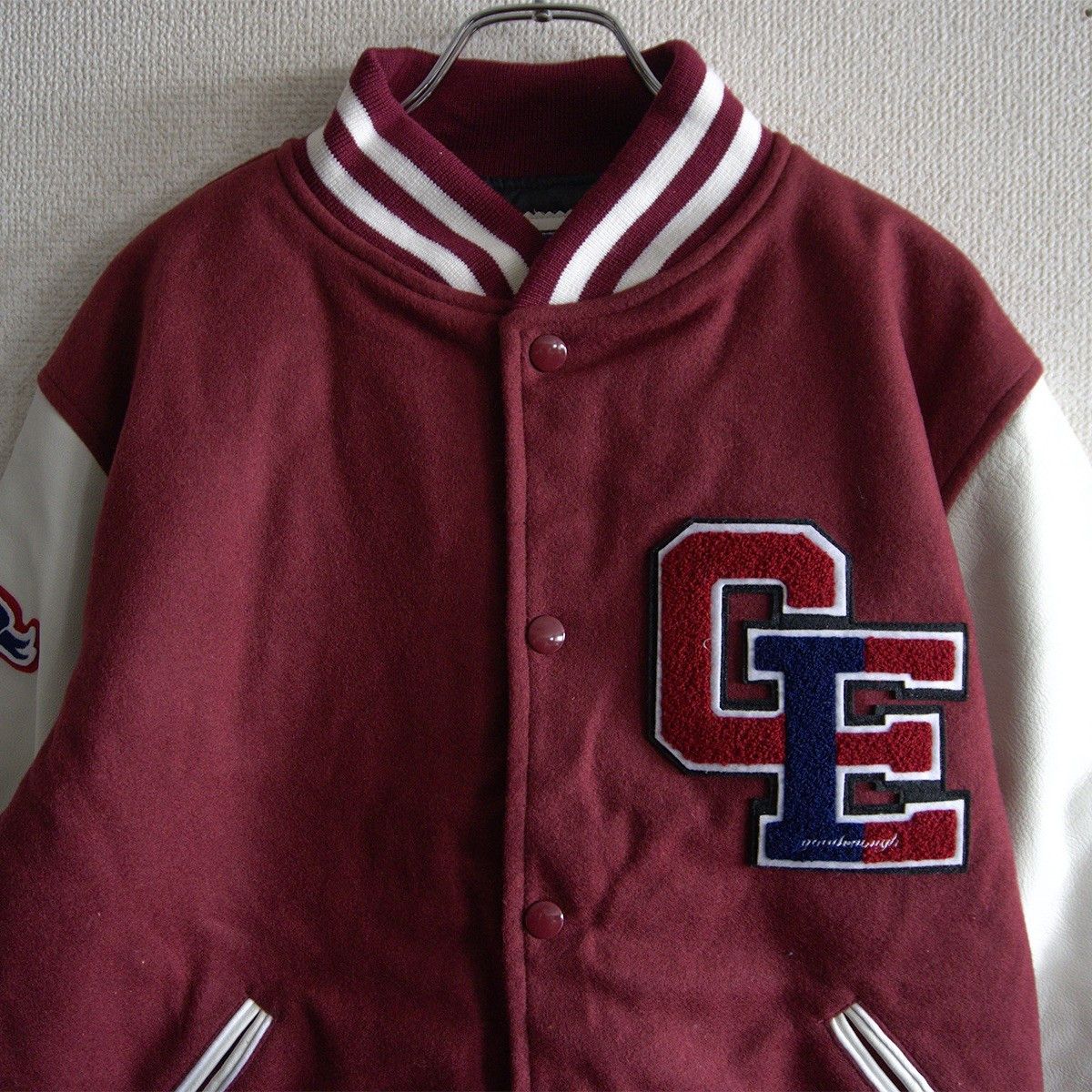 GOODENOUGH GOODENOUGH Leather Sleeve Varsity Jacket Size L Size US L / EU 52-54 / 3 - 5 Thumbnail