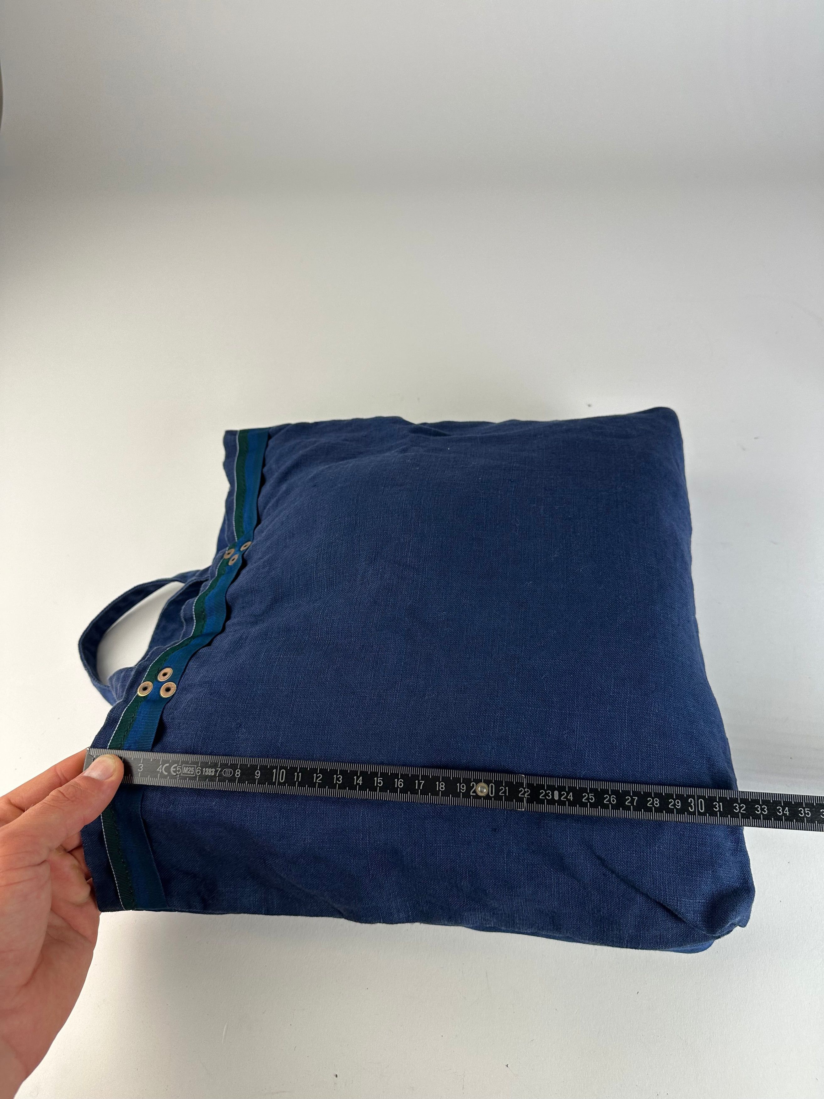 Comme des Garcons Vintage Comme des Garçons Cotton Canvas Tote Cobalt Blue Sil Size ONE SIZE - 10 Thumbnail