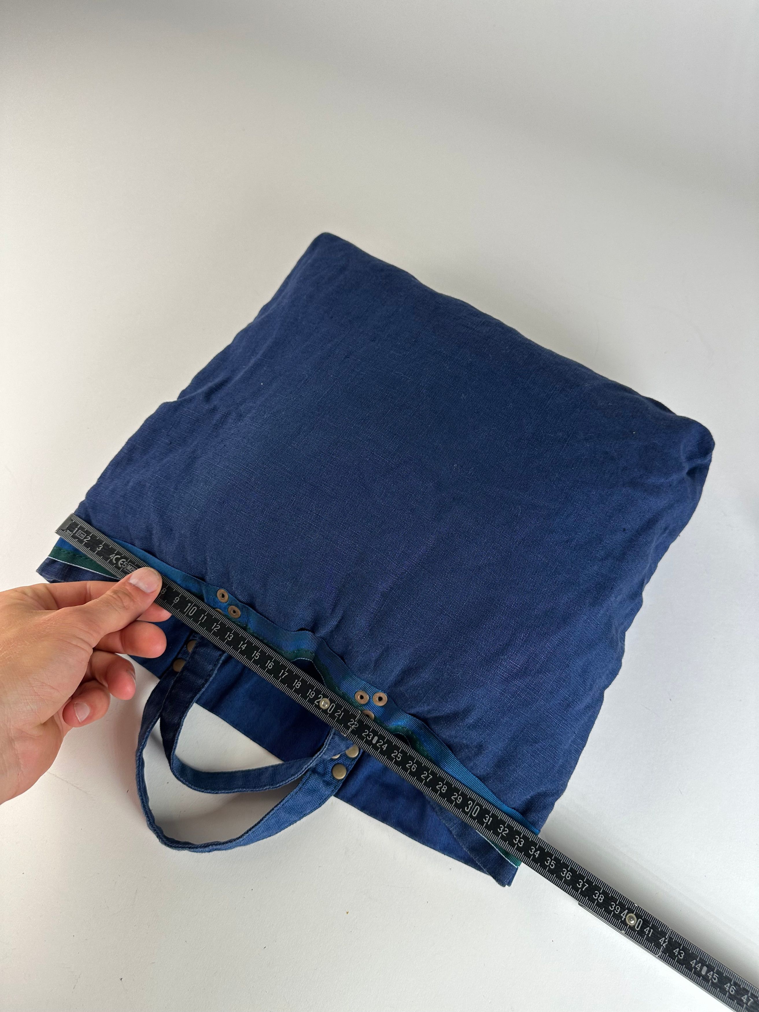 Comme des Garcons Vintage Comme des Garçons Cotton Canvas Tote Cobalt Blue Sil Size ONE SIZE - 9 Thumbnail