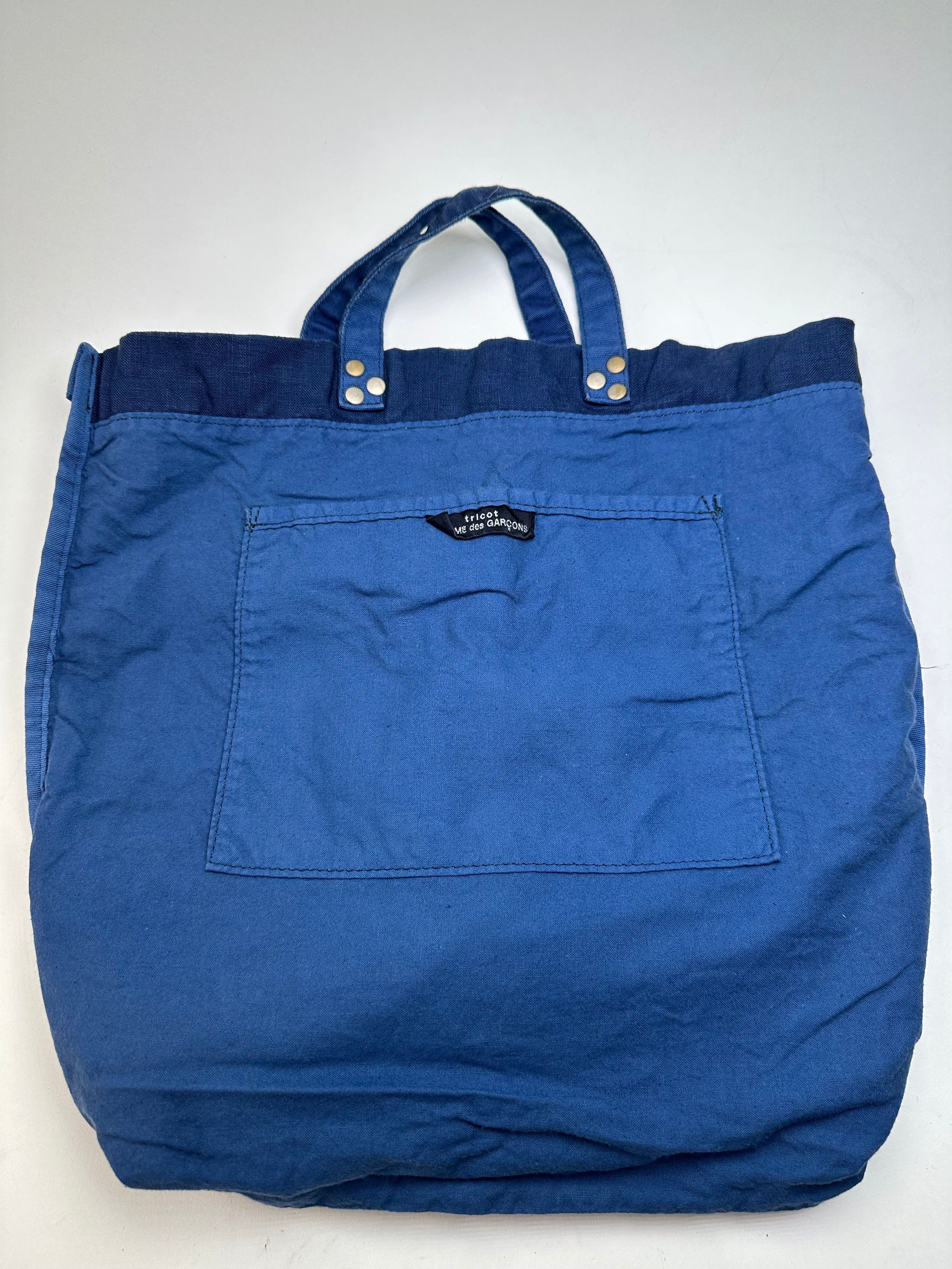 Comme des Garcons Vintage Comme des Garçons Cotton Canvas Tote Cobalt Blue Sil Size ONE SIZE - 3 Thumbnail