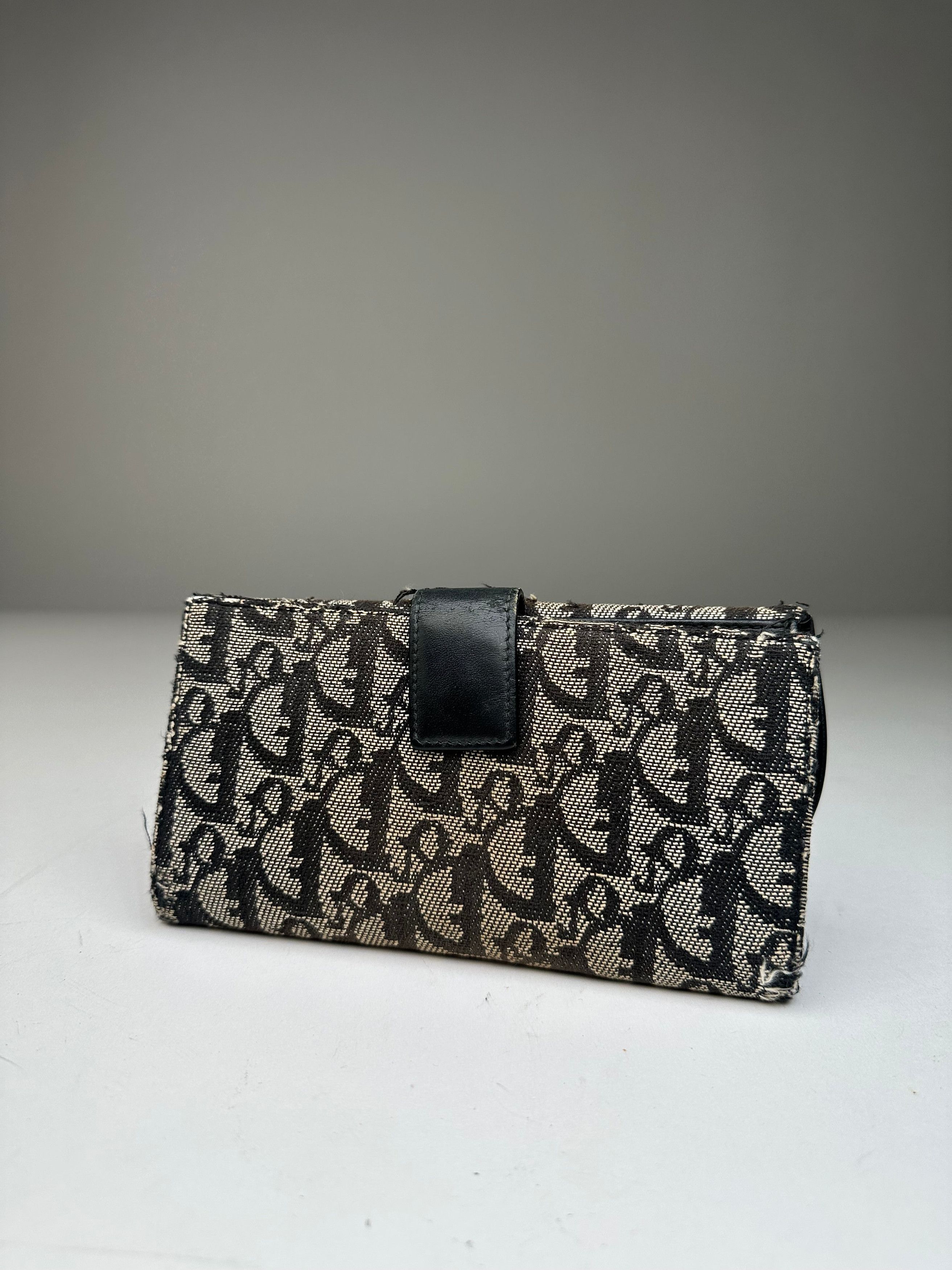 Dior Vintage Oblique Canvas Wallet Black Beige Size ONE SIZE - 2 Thumbnail