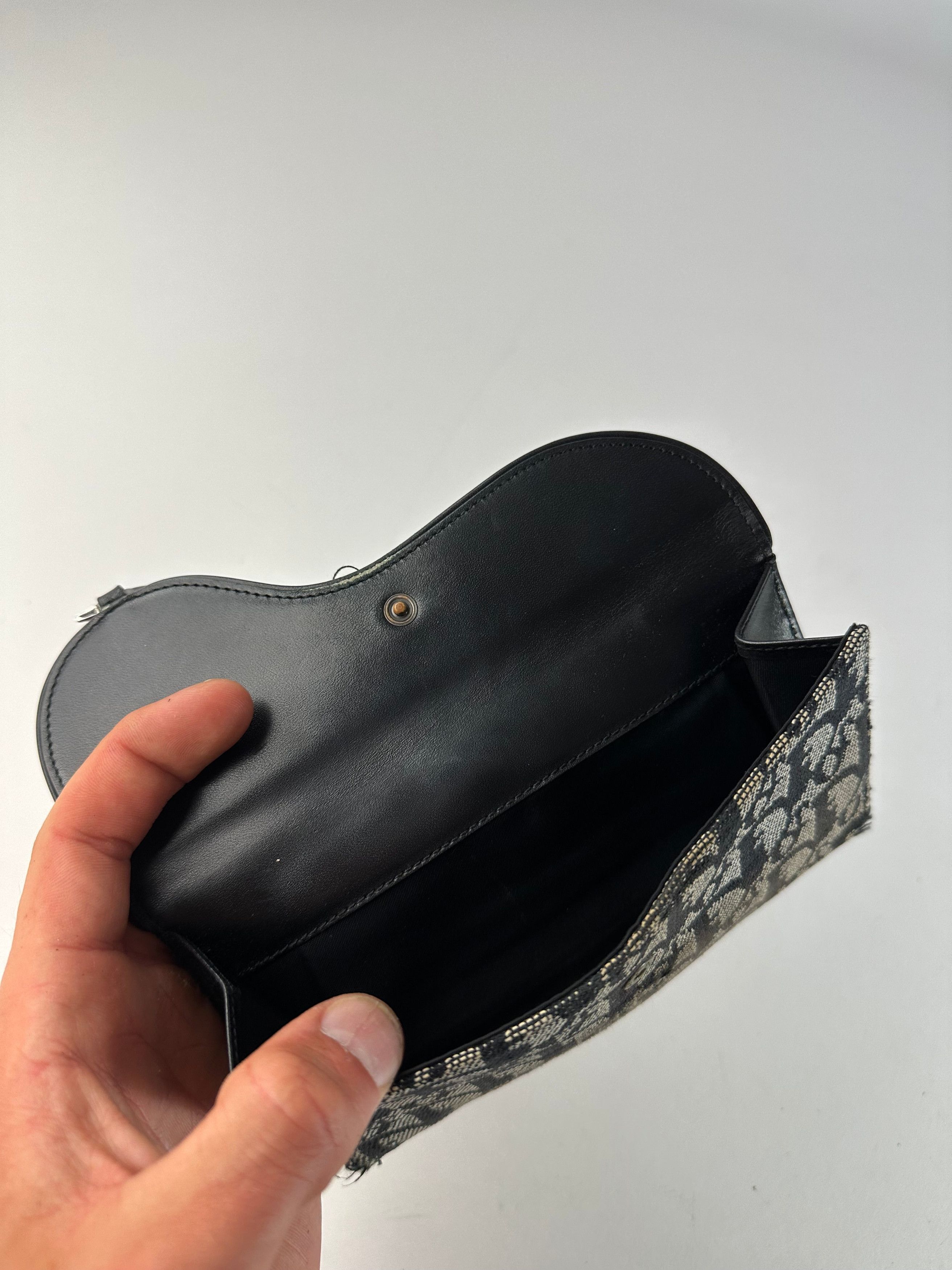 Dior Vintage Oblique Canvas Wallet Black Beige Size ONE SIZE - 4 Thumbnail