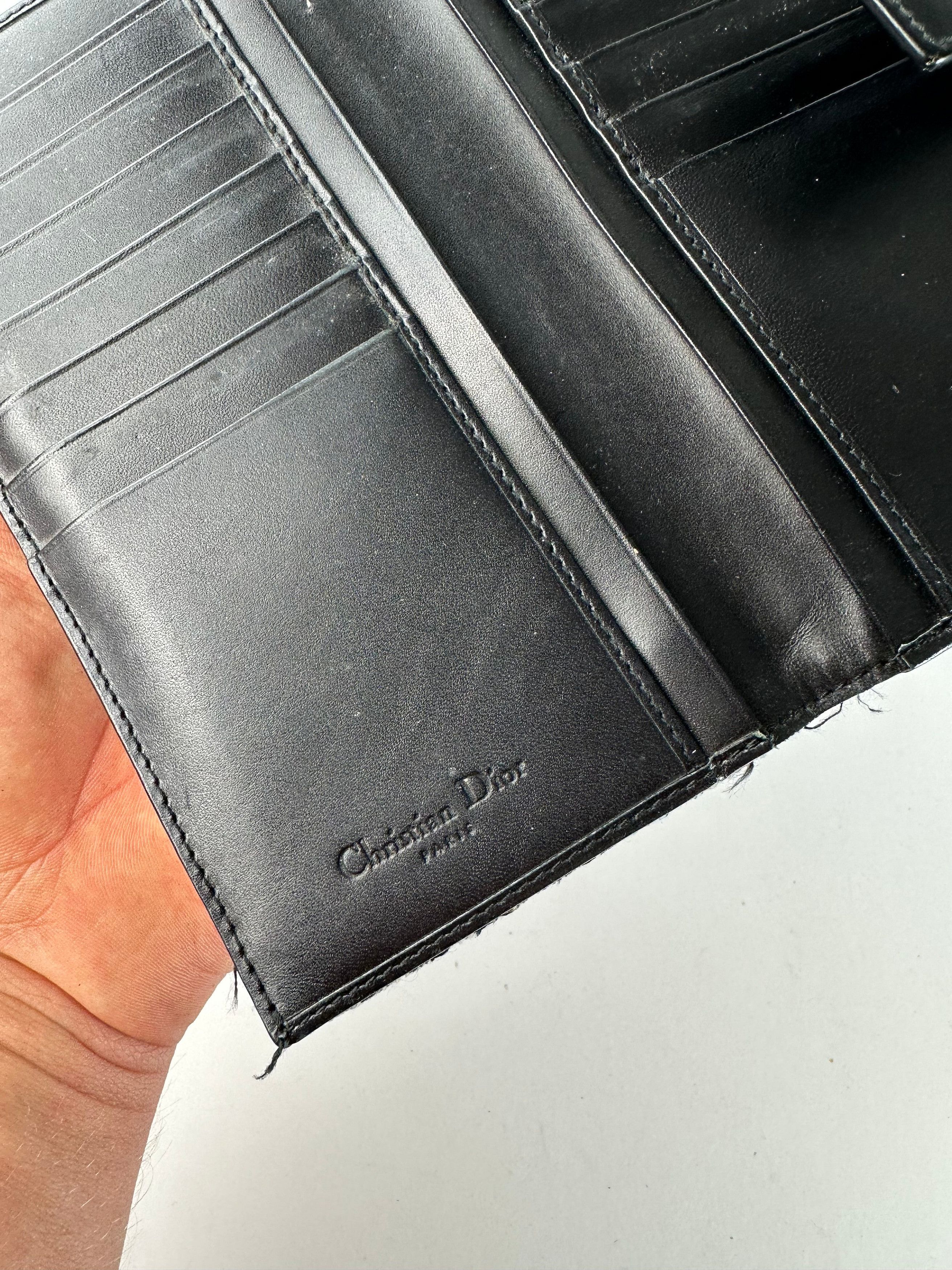 Dior Vintage Oblique Canvas Wallet Black Beige Size ONE SIZE - 6 Thumbnail