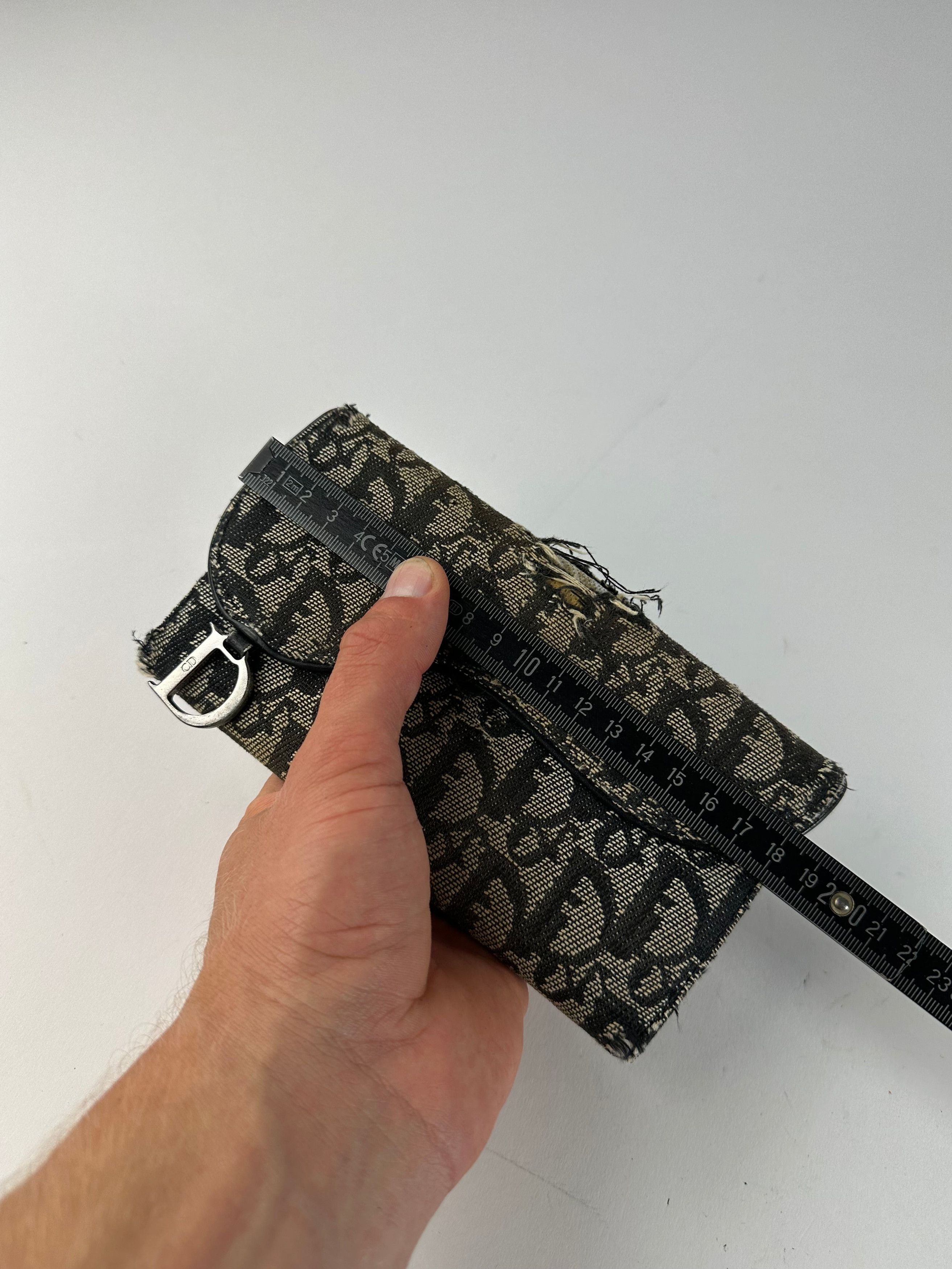 Dior Vintage Oblique Canvas Wallet Black Beige Size ONE SIZE - 9 Thumbnail