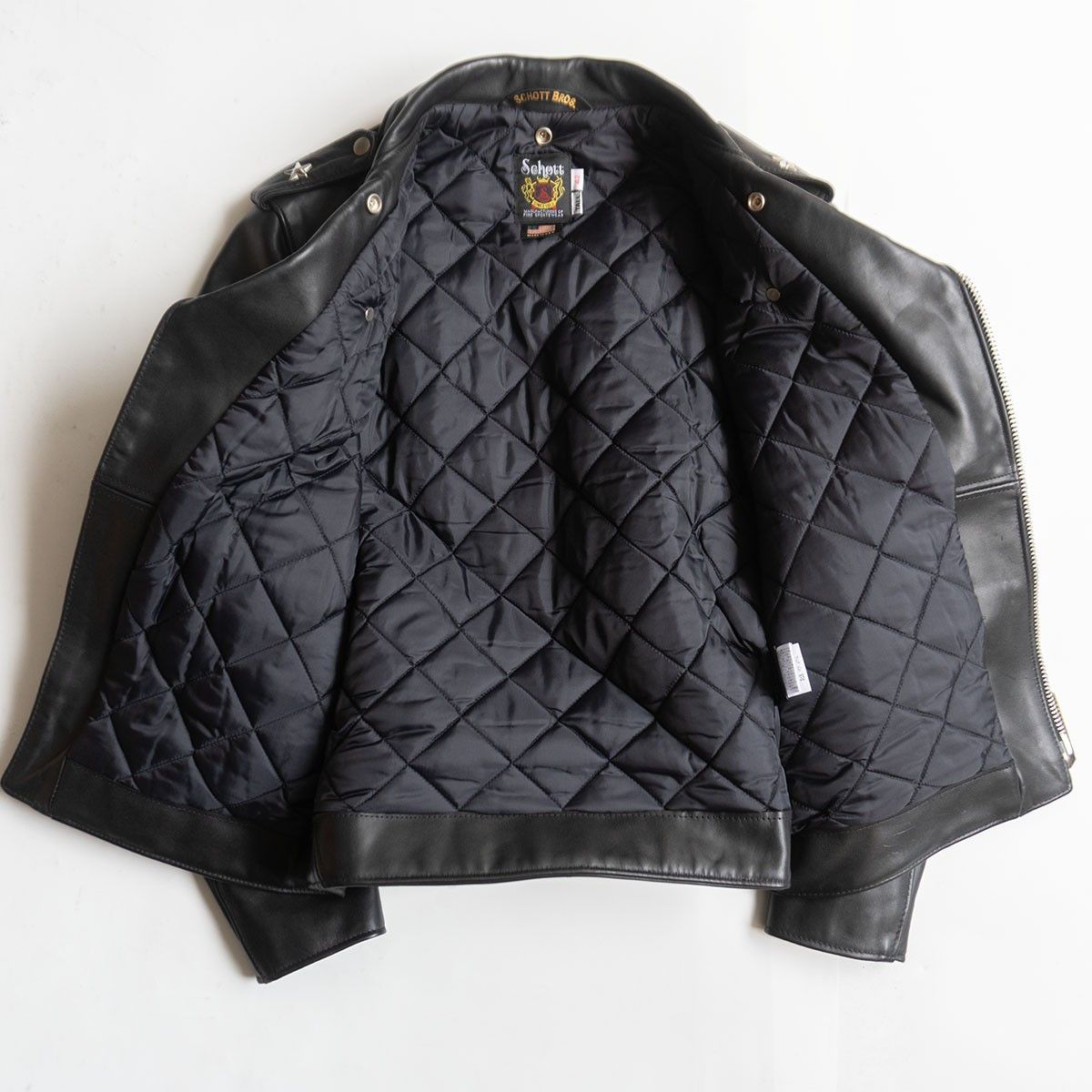 Schott SCHOTT 613UST One Star Double Rider Black Size 42TALL Size US L / EU 52-54 / 3 - 3 Thumbnail