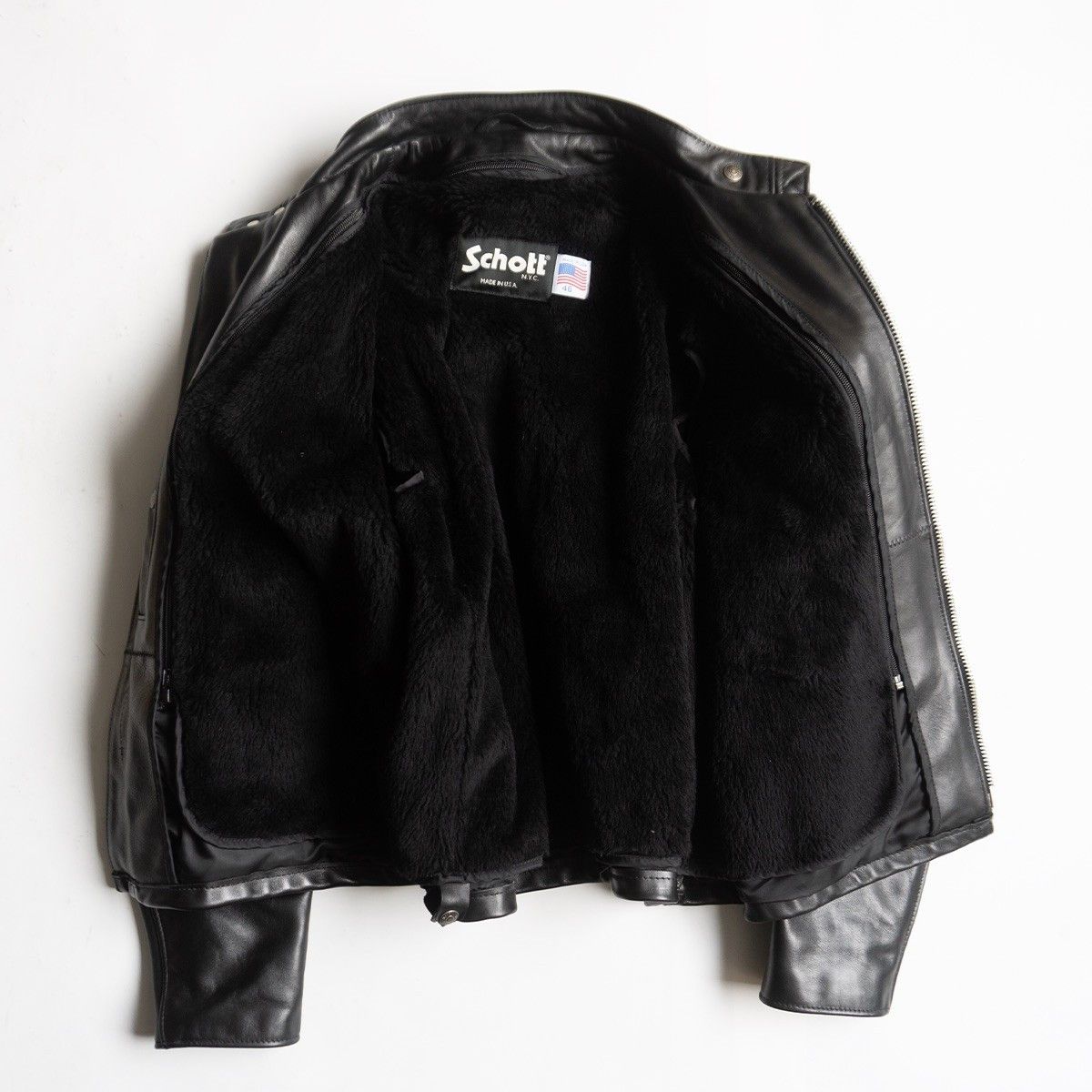 Schott SCHOTT 141 Leather Single Rider Jacket w/ Removable Size S Size US S / EU 44-46 / 1 - 3 Thumbnail