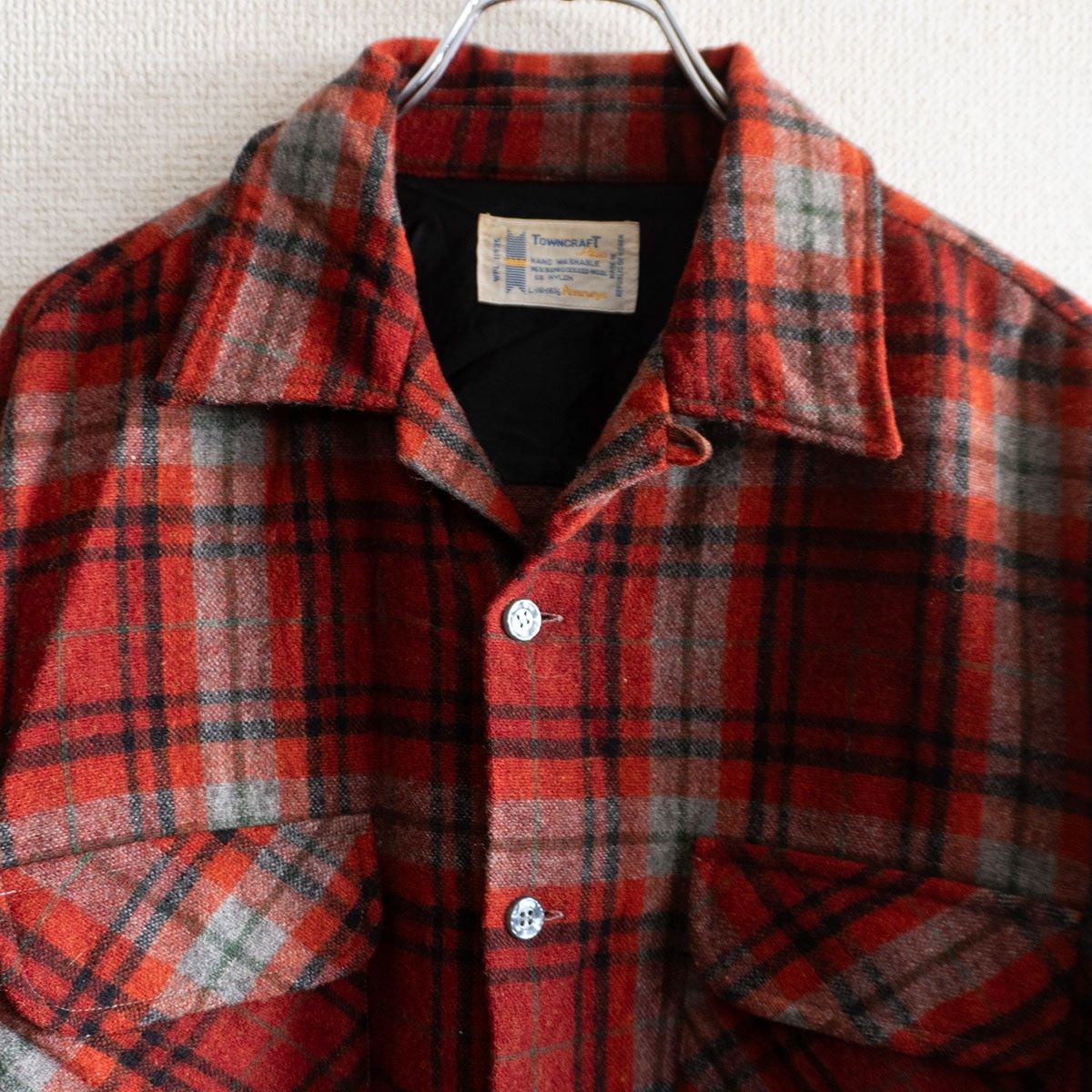 Towncraft Towncraft 60S Wool Check Open Shirt Size L Size US L / EU 52-54 / 3 - 3 Thumbnail