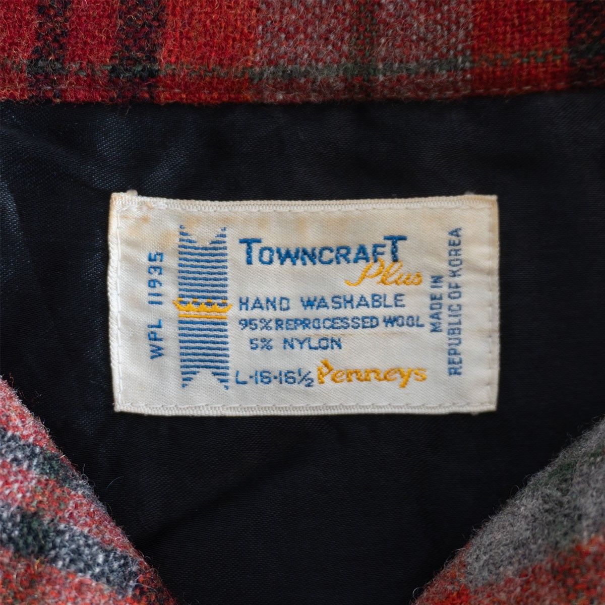Towncraft Towncraft 60S Wool Check Open Shirt Size L Size US L / EU 52-54 / 3 - 6 Thumbnail