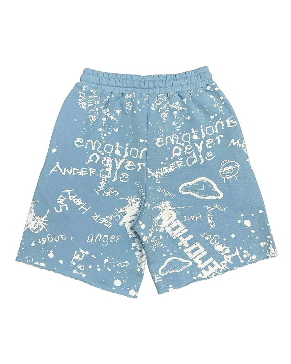 Other Mixed Emotions Graffiti Shorts Blue Size US 36 / EU 52 - 2 Thumbnail