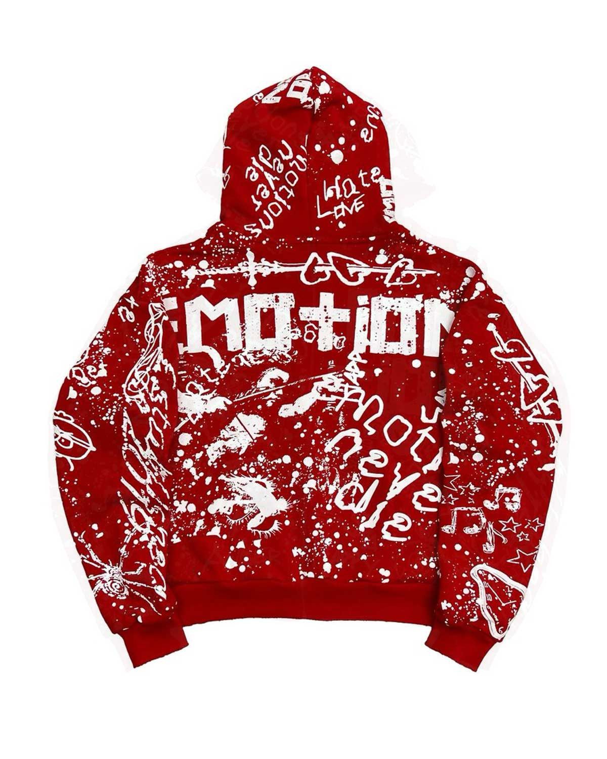 Other Mixed Emotions Graffiti Zip Up Hoodie Red Size US M / EU 48-50 / 2 - 2 Thumbnail