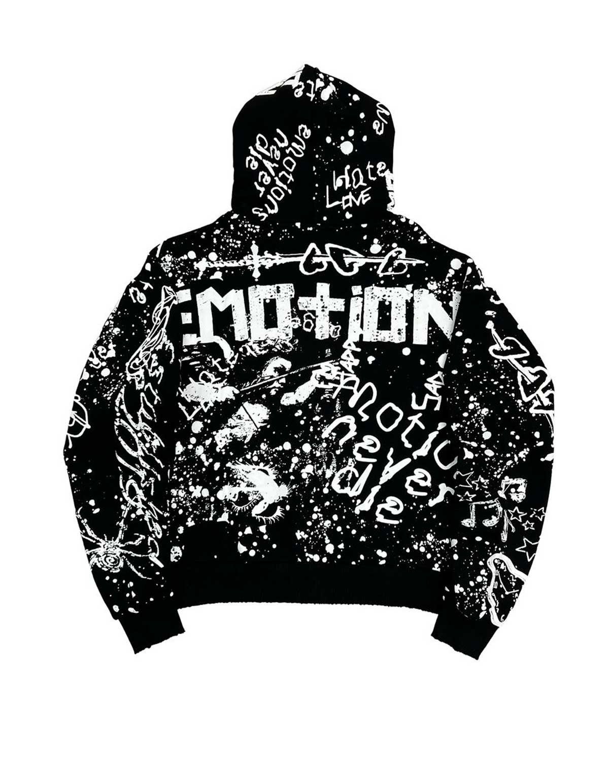Other Mixed Emotions Graffiti Zip Up Hoodie Black Size US M / EU 48-50 / 2 - 2 Thumbnail