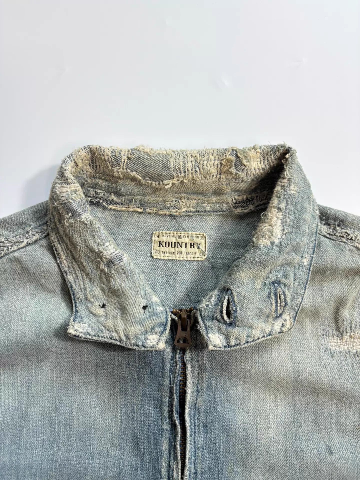 Kapital Distressed Blue Denim Jacket Size US L / EU 52-54 / 3 - 4 Thumbnail