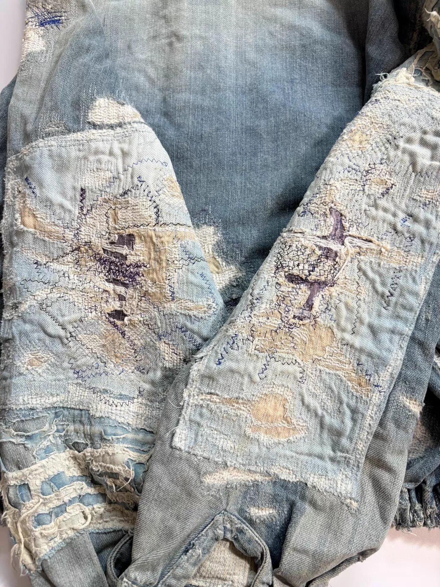 Kapital Distressed Blue Denim Jacket Size US L / EU 52-54 / 3 - 6 Thumbnail