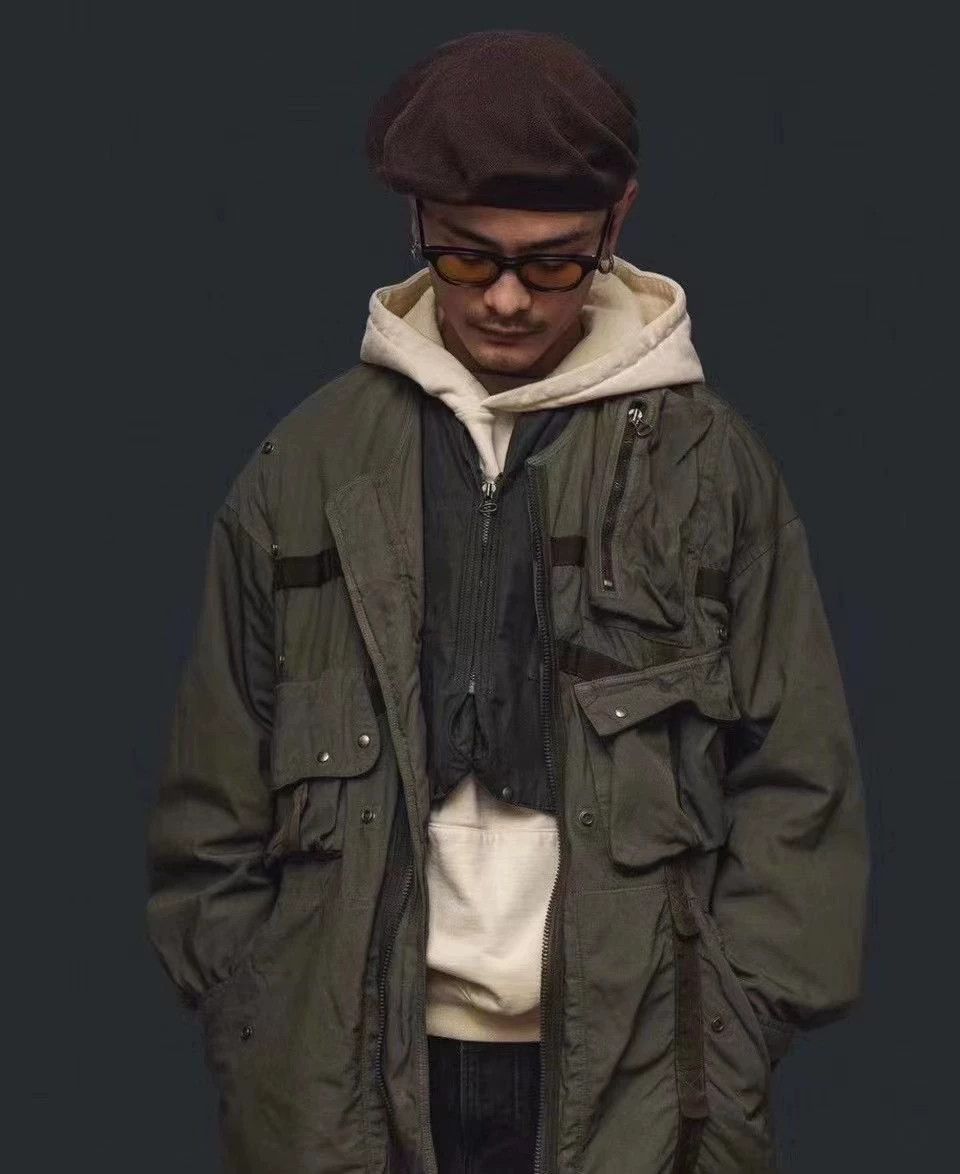 Visvim Mud-Dyed Paratrooper Coat in Green Size US L / EU 52-54 / 3 - 8 Thumbnail