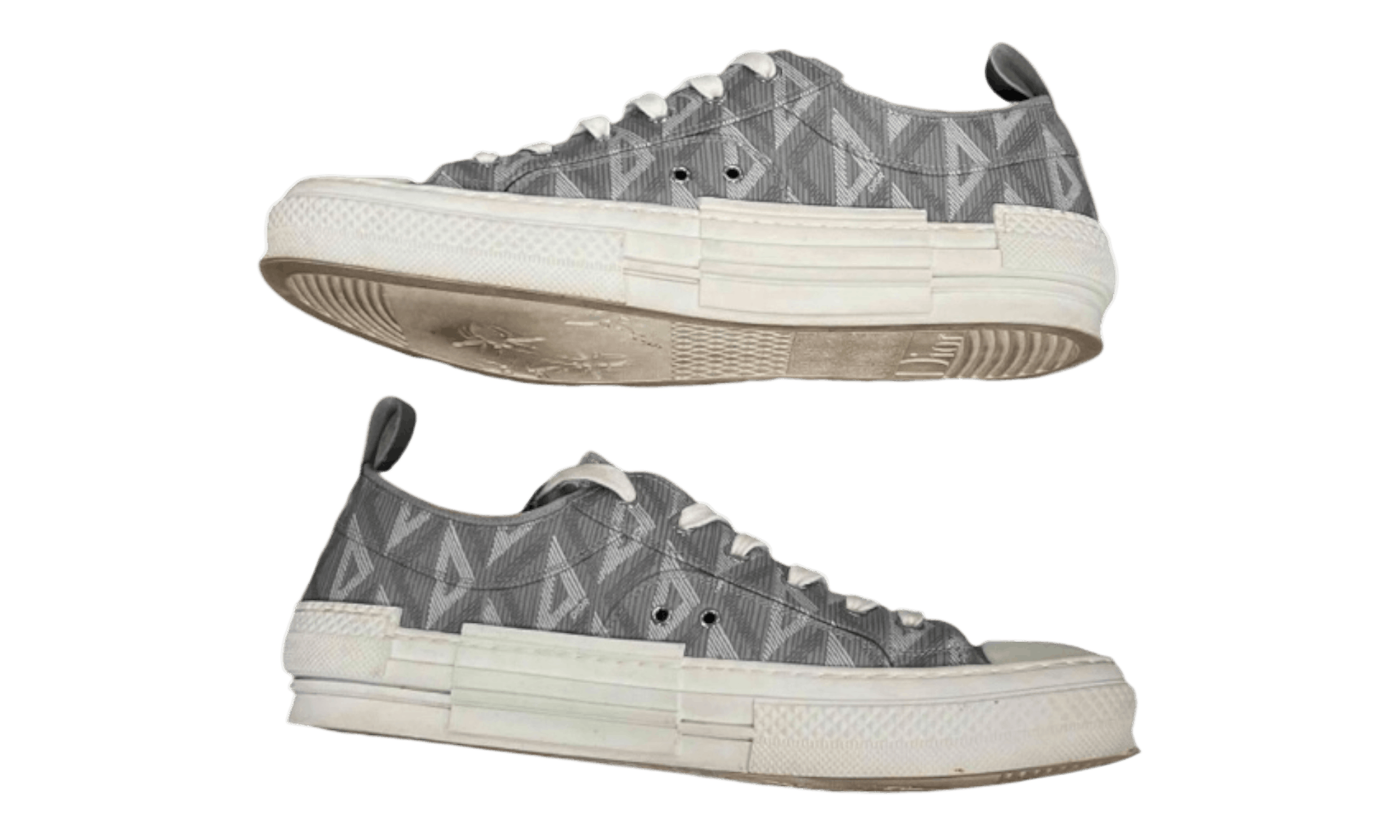Dior B23 Low Top Gray CD Diamond Sneakers (PreOwned) Size US 11 / EU 44 - 3 Thumbnail