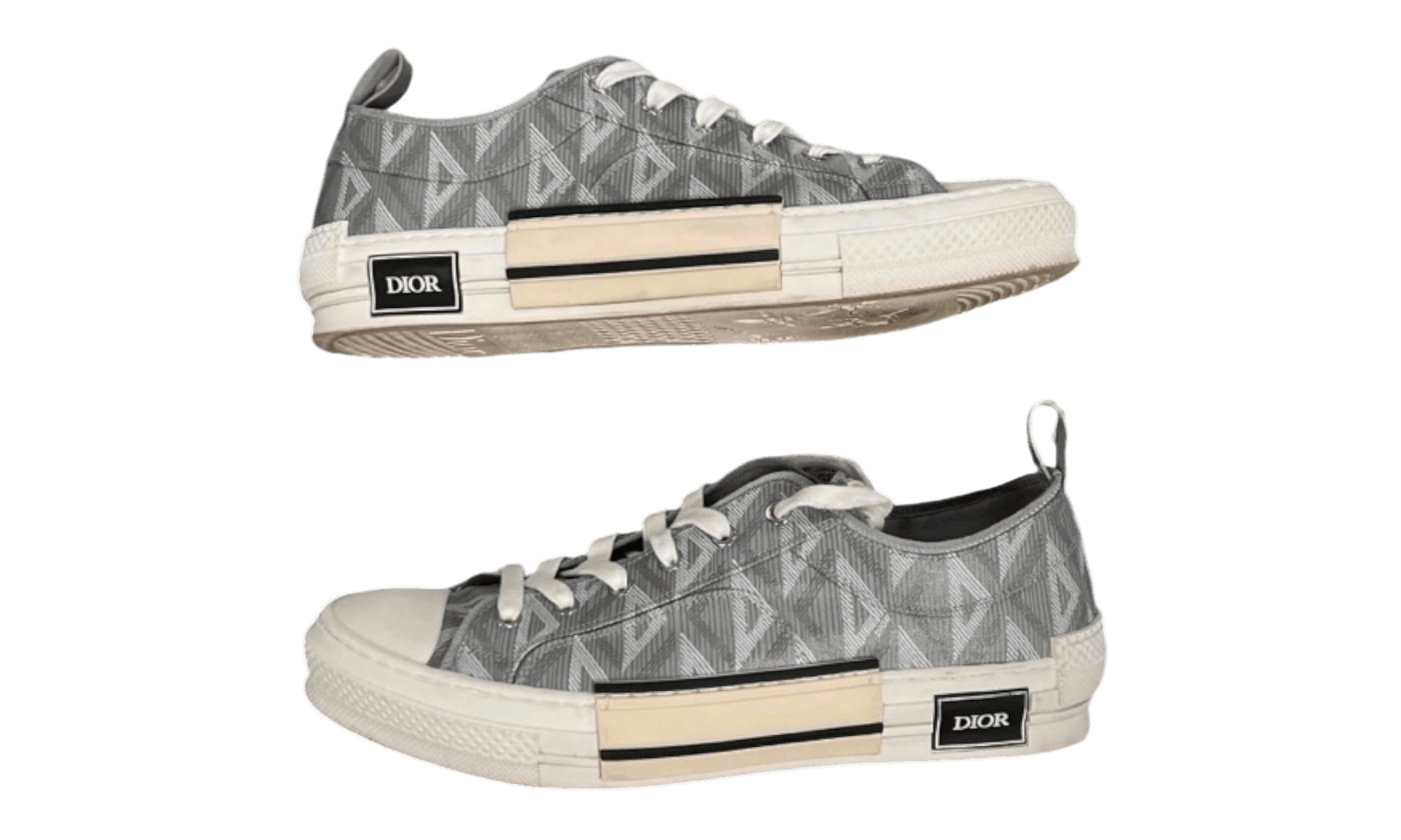Dior B23 Low Top Gray CD Diamond Sneakers (PreOwned) Size US 11 / EU 44 - 2 Thumbnail