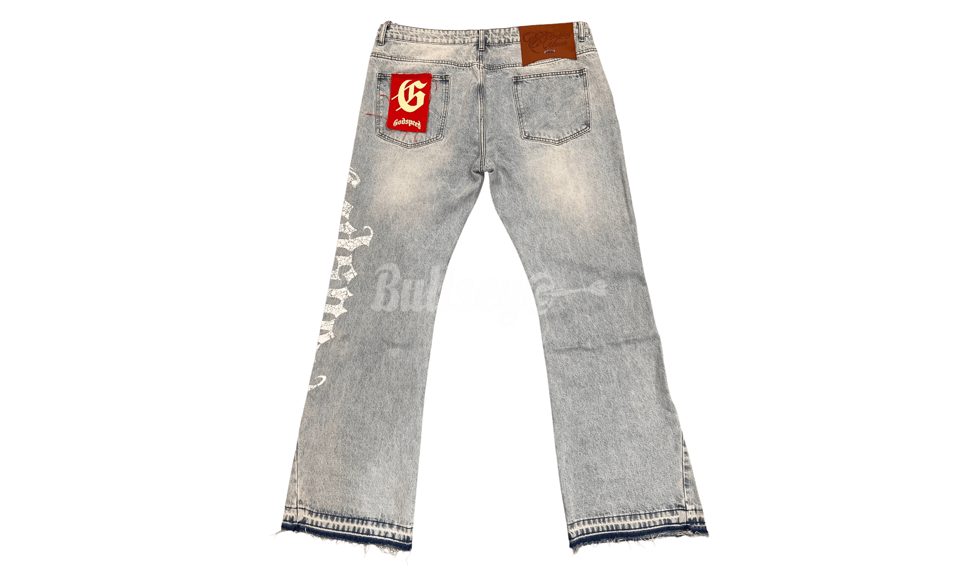Godspeed OG Logo Blue Denim Flared Jeans Size US 30 / EU 46 - 2 Thumbnail