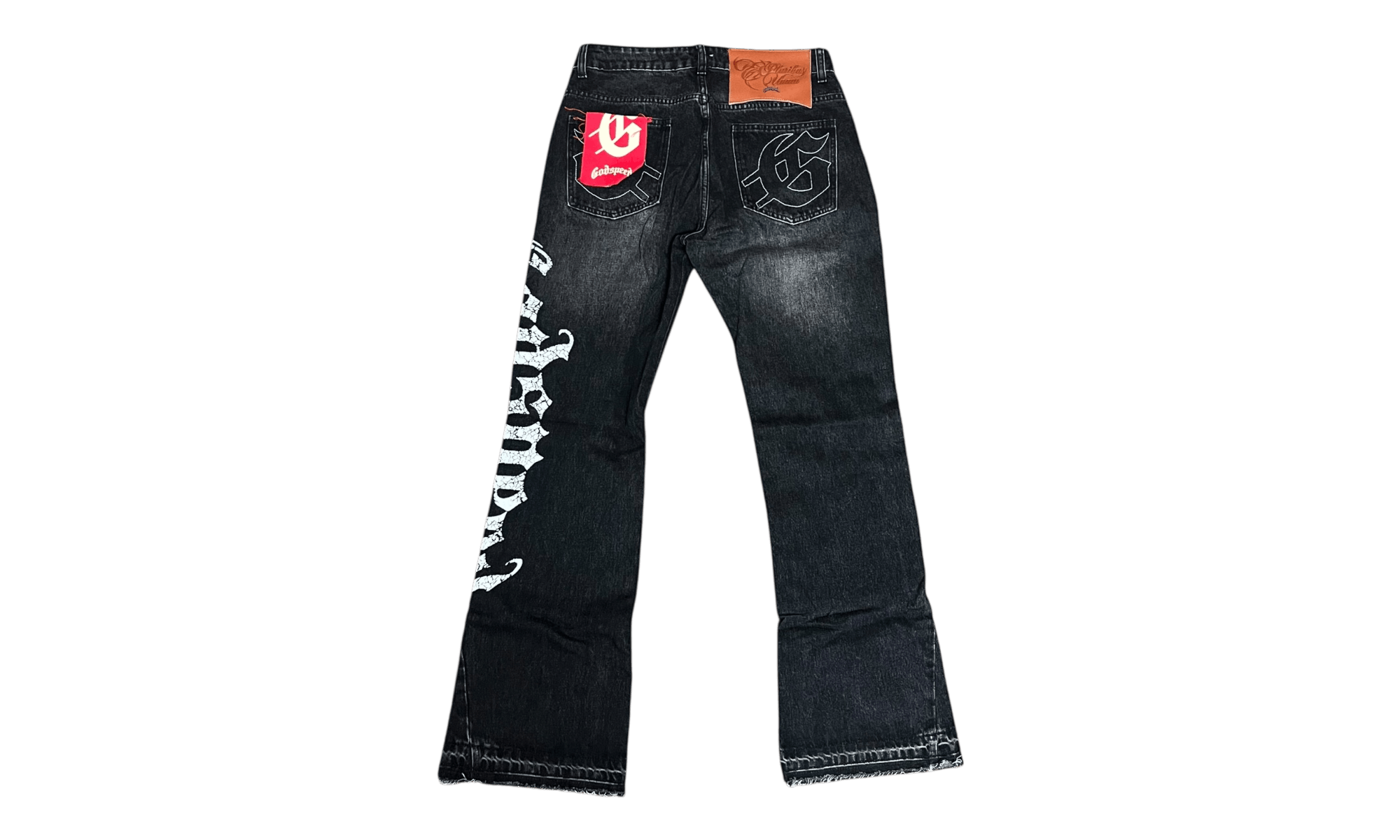 Godspeed OG Logo Grey Washed Denim Flared Jeans Size US 32 / EU 48 - 2 Thumbnail